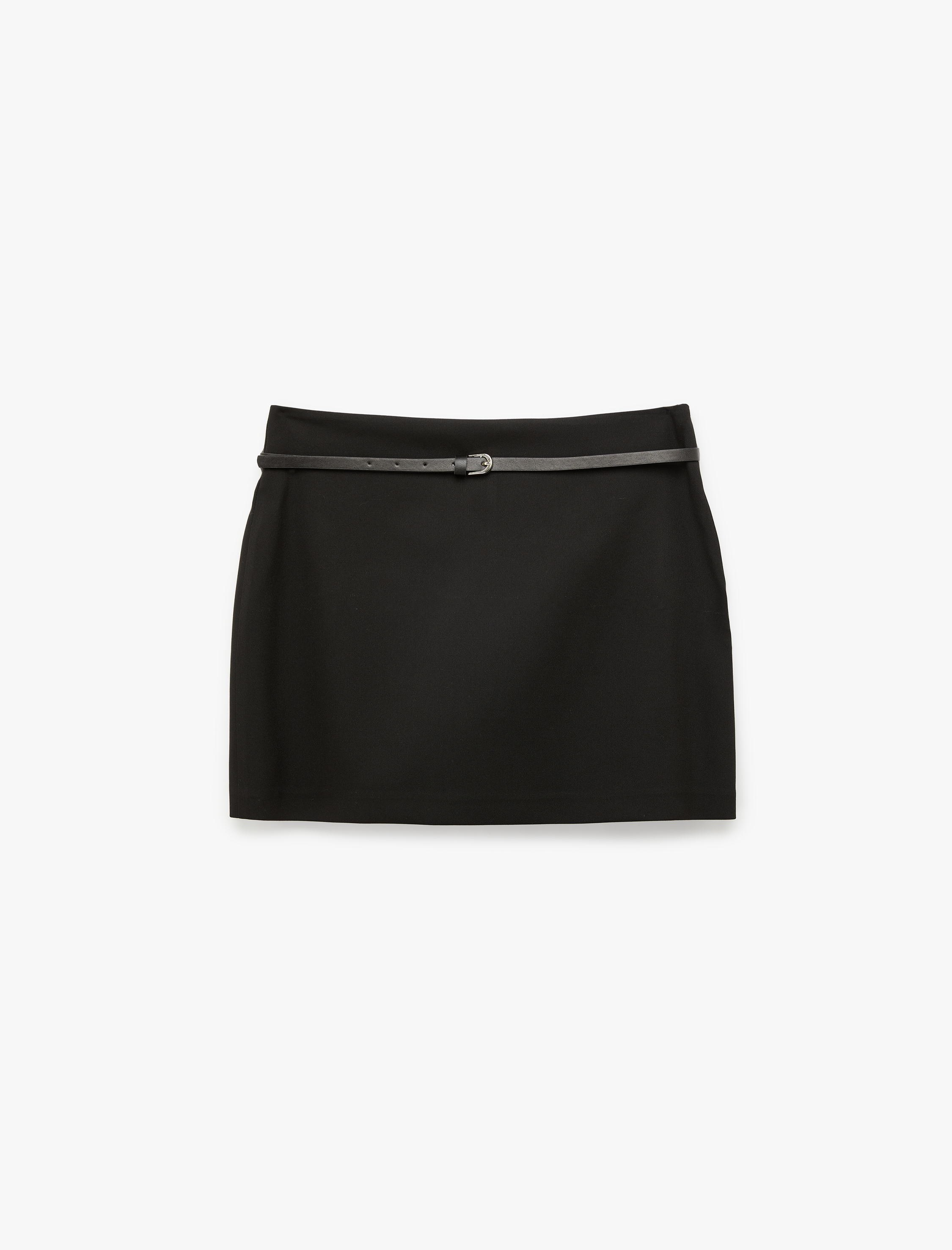   Standart Bel Kemerli Şortlu Mini Etek