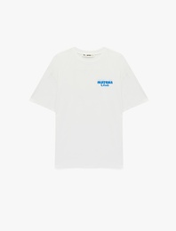 Pamuklu Rahat Kalıp Kısa Kollu Arkası Baskılı Tişört