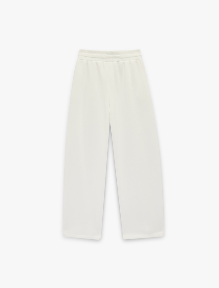  Üç İplik Şardonlu Cepli Beli Bağcıklı Jogger Eşofman Altı