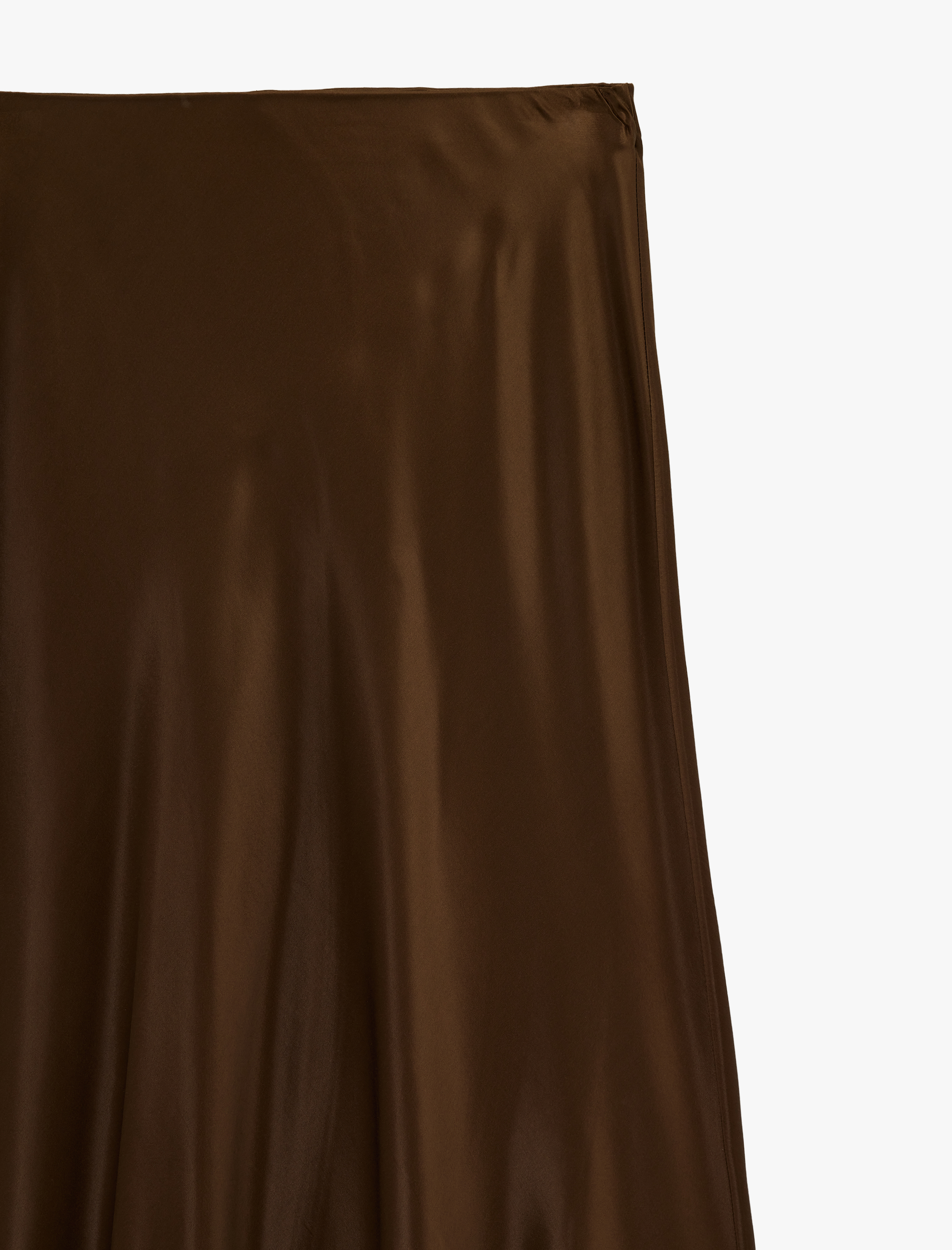   Viskon Kumaş Midi Saten Kloş Etek