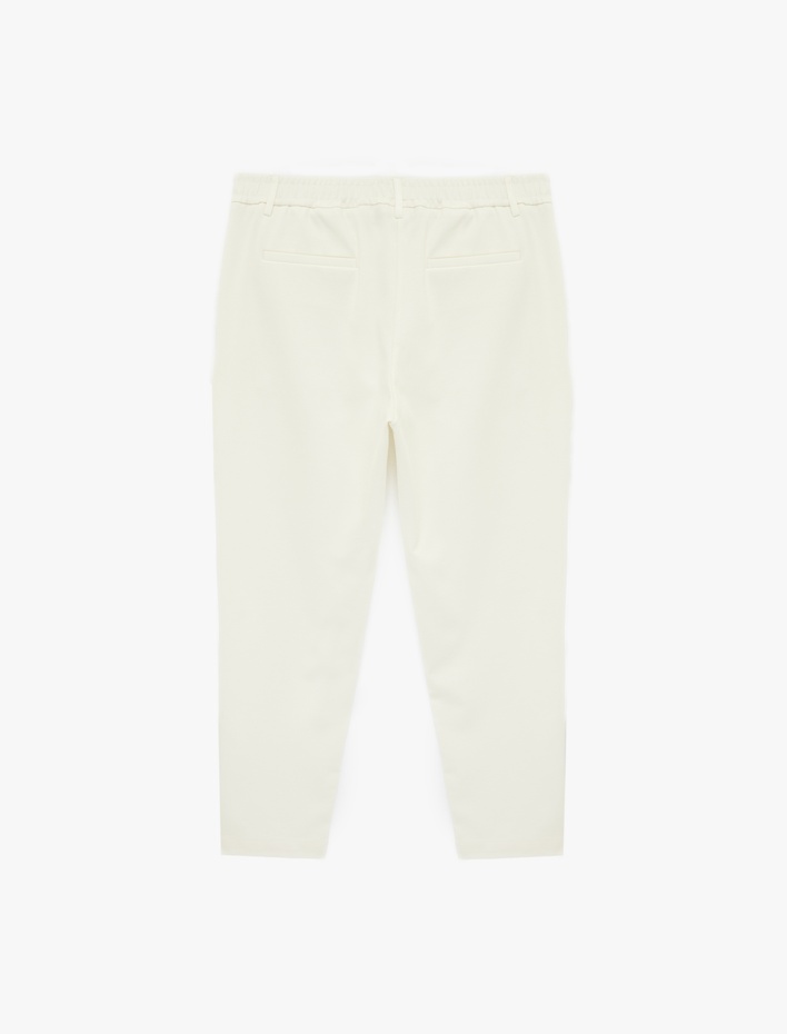  Slim Fit Viskon Karışımlı Cepli Düğmeli Chino Pantolon
