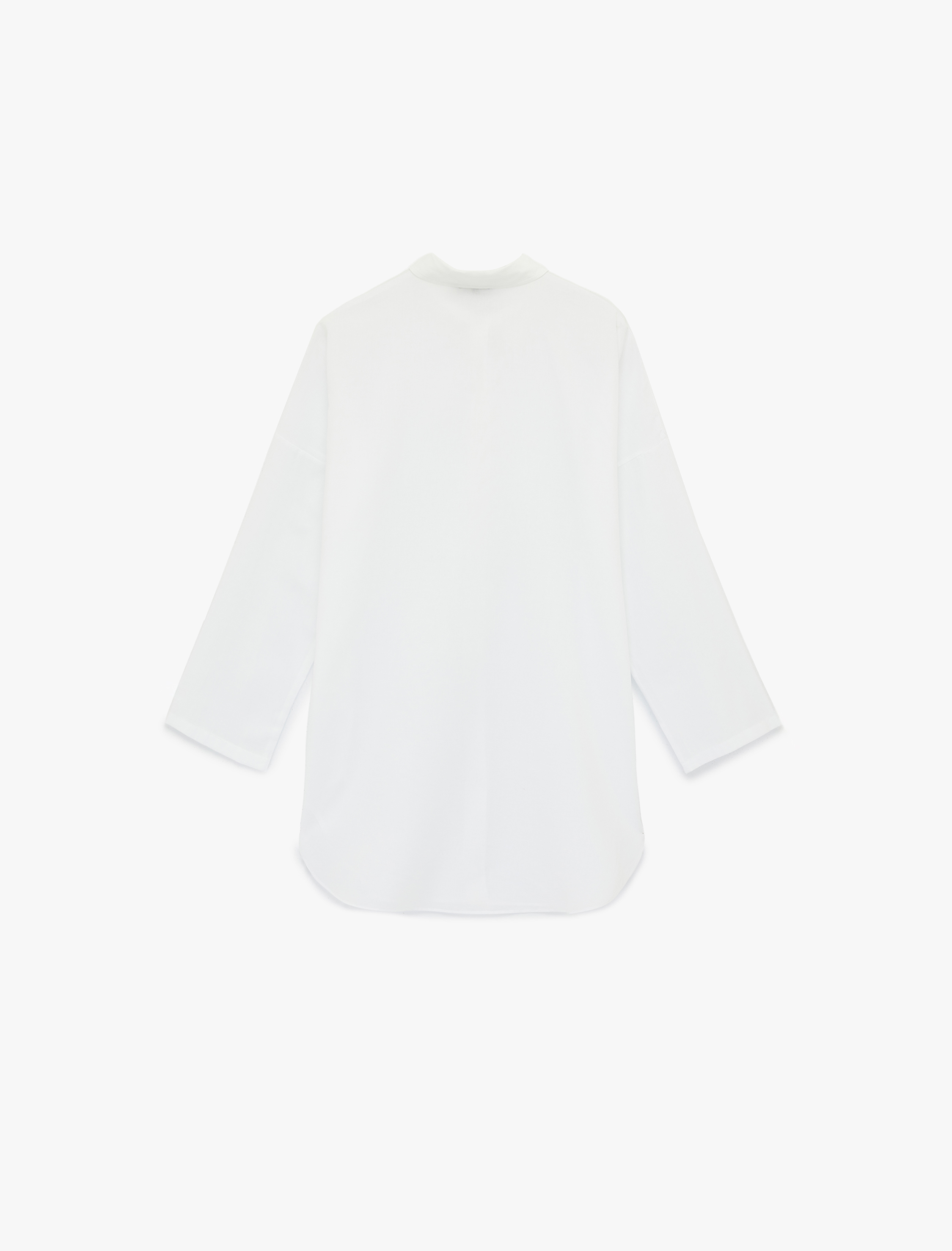   Rahat Kalıp Pamuklu Uzun Kollu Gömlek Plaj Elbisesi