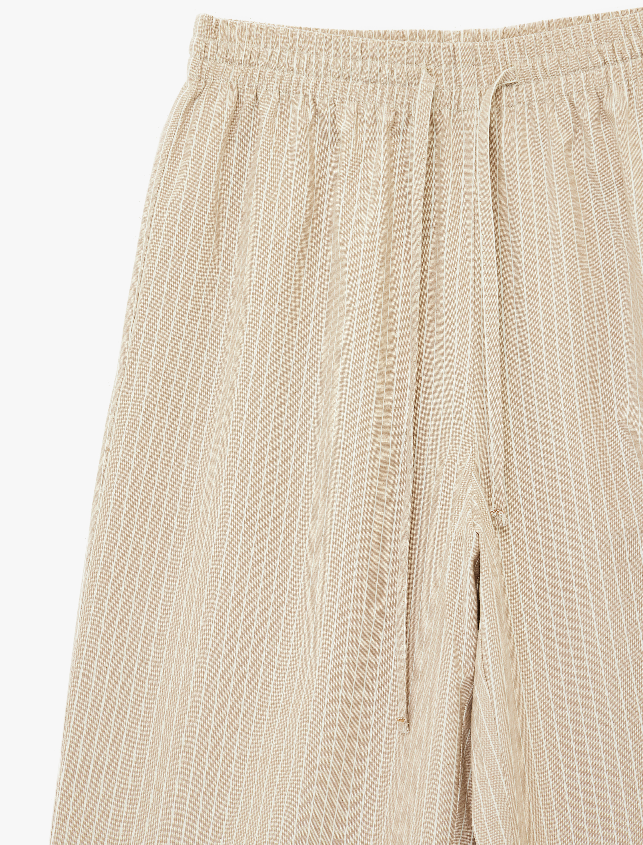   Viskon Karışımlı Beli Bağcıklı Geniş Paça Pantolon