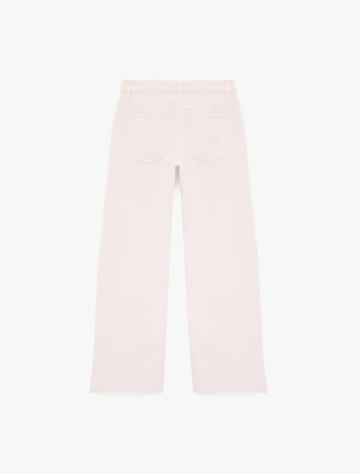  Pamuklu Düşük Bel Bol Kesim Denim Pantolon - Loose Straight Fit Jean