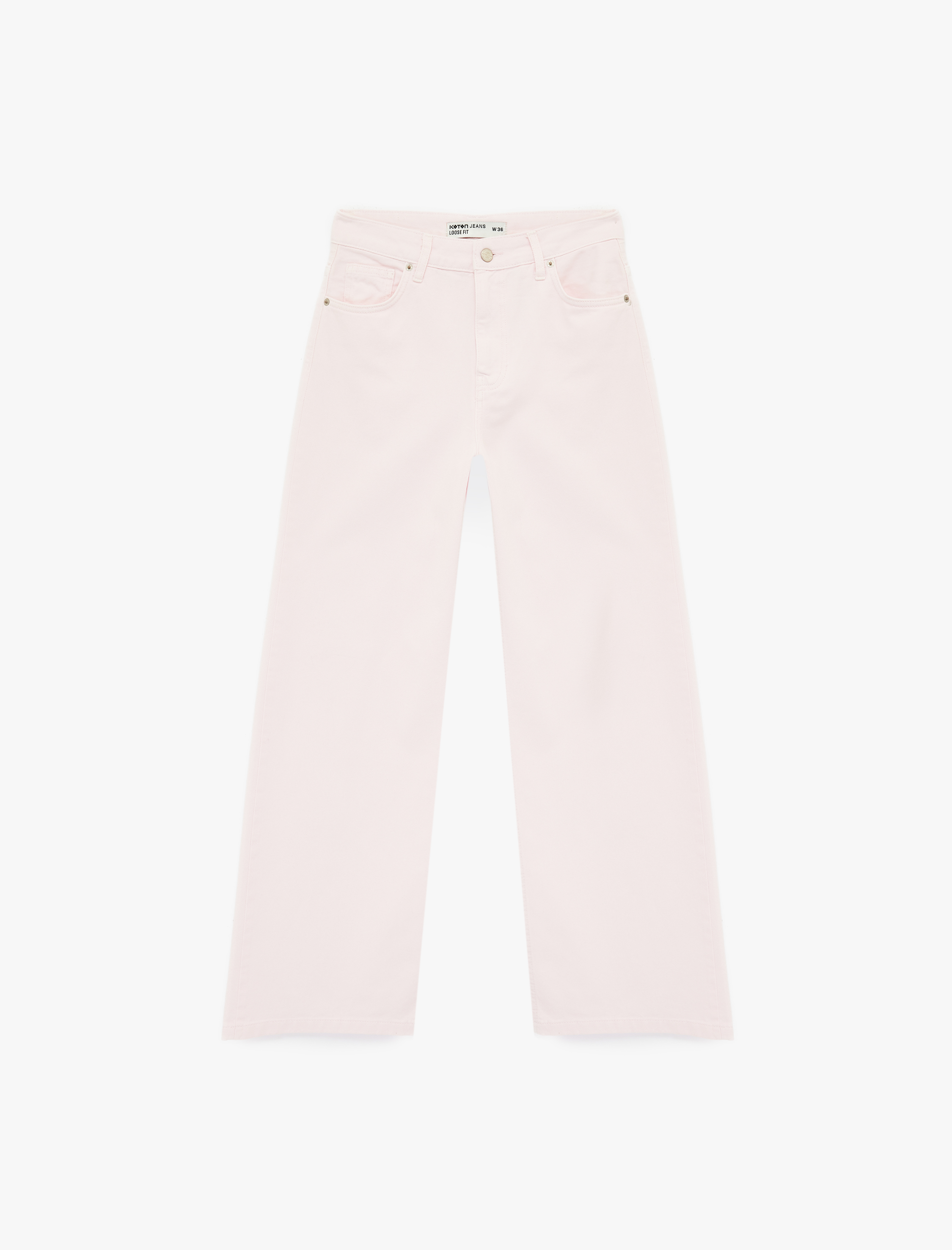   Pamuklu Düşük Bel Bol Kesim Denim Pantolon - Loose Straight Fit Jean