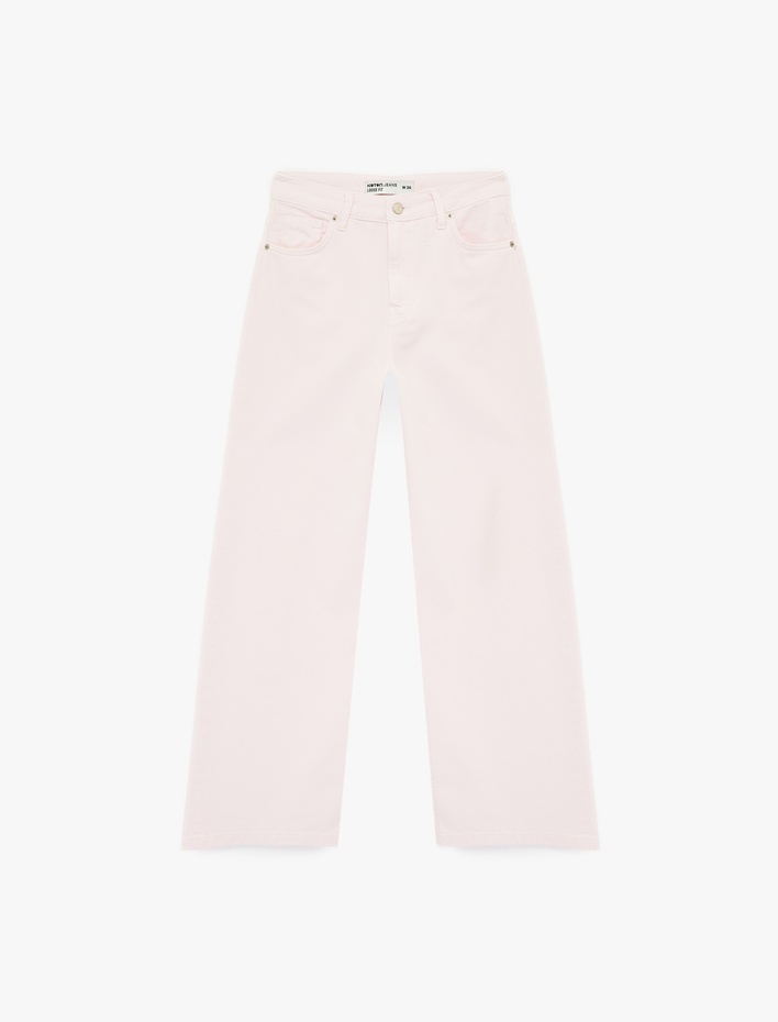  Pamuklu Düşük Bel Bol Kesim Denim Pantolon - Loose Straight Fit Jean