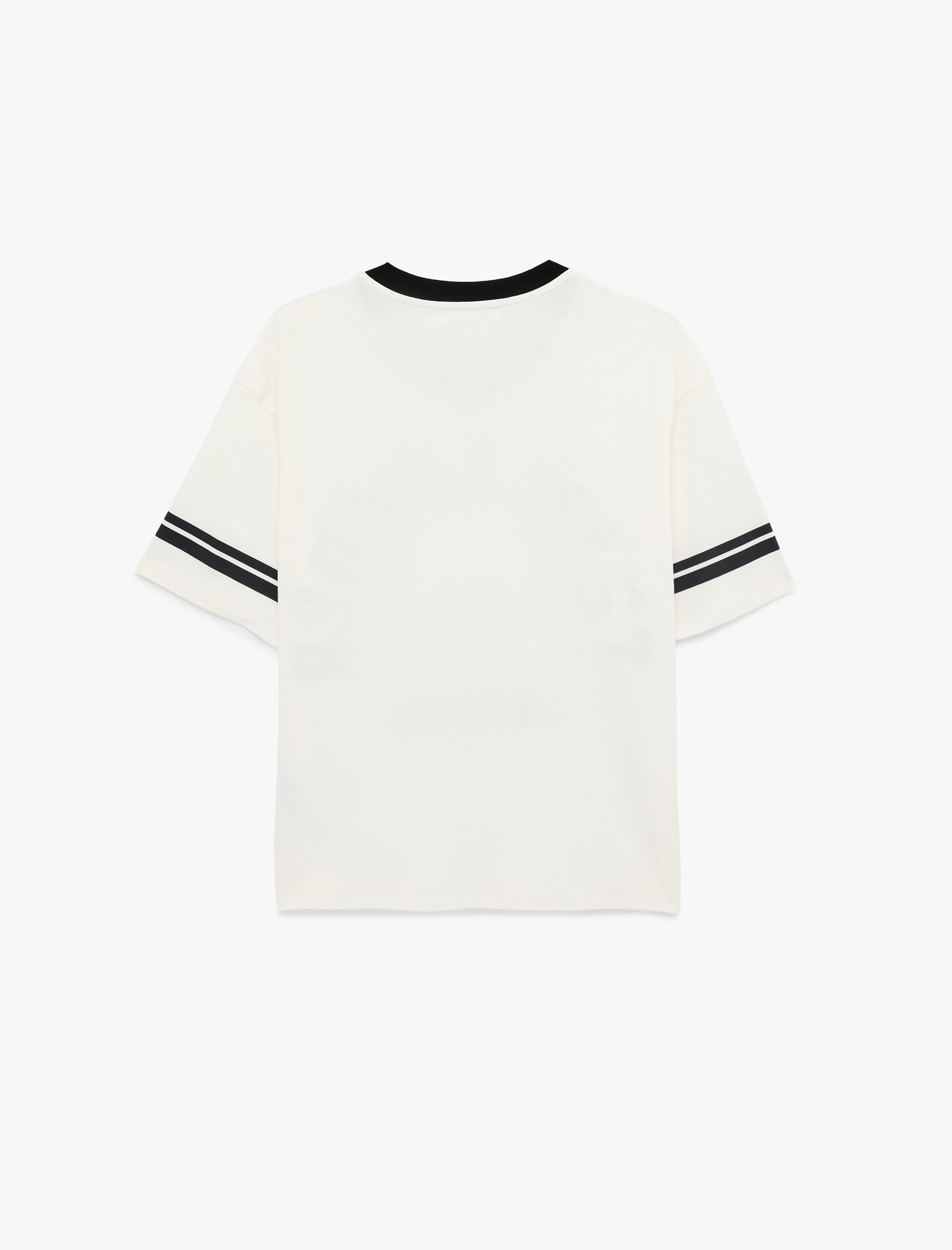   Baskılı Yarım Kollu Oversize V Yaka Tişört