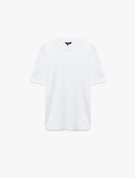 Regular Fit Bisiklet Yaka Pamuklu Basic Kısa Kollu Tişört