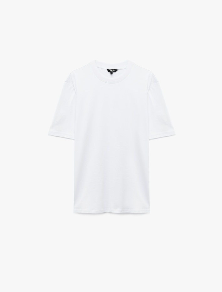  Regular Fit Bisiklet Yaka Pamuklu Basic Kısa Kollu Tişört