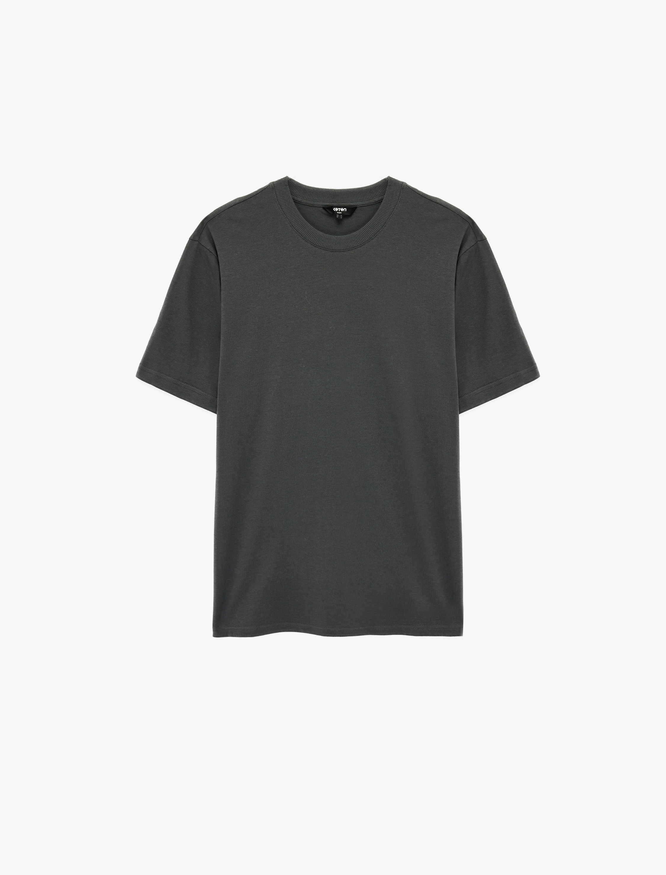   Regular Fit Bisiklet Yaka Pamuklu Basic Kısa Kollu Tişört