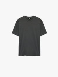 Regular Fit Bisiklet Yaka Pamuklu Basic Kısa Kollu Tişört