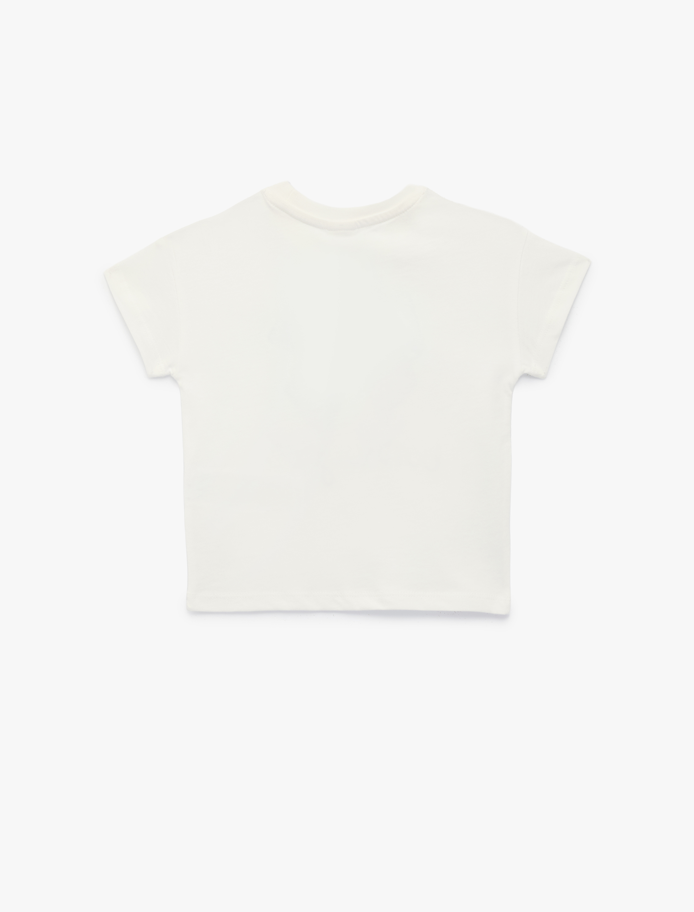  Kız Bebek Fiyonk Baskılı Kısa Kollu Bisiklet Yaka Pamuklu Tişört