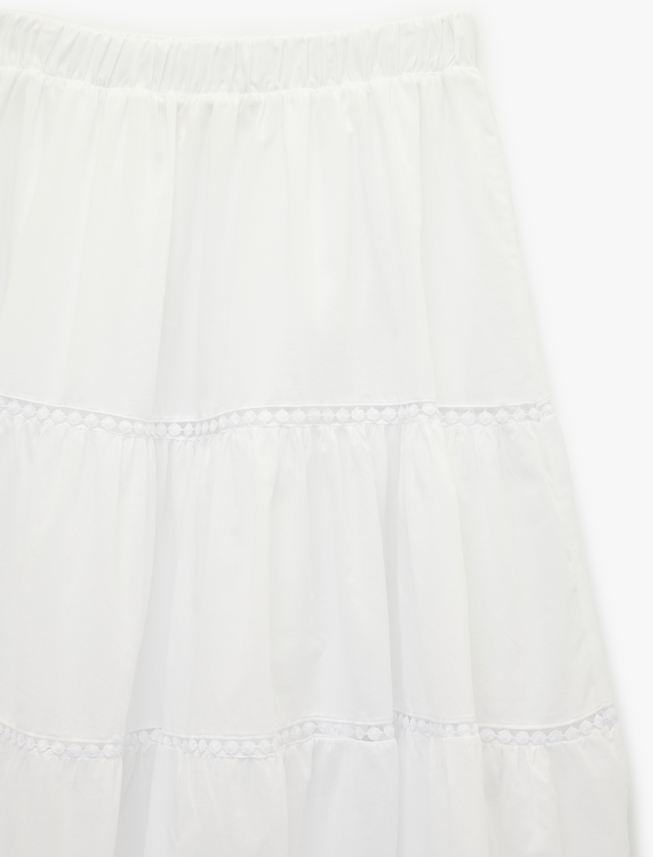   Beli Lastikli Pamuklu Rahat Kalıp Katlı Midi Etek