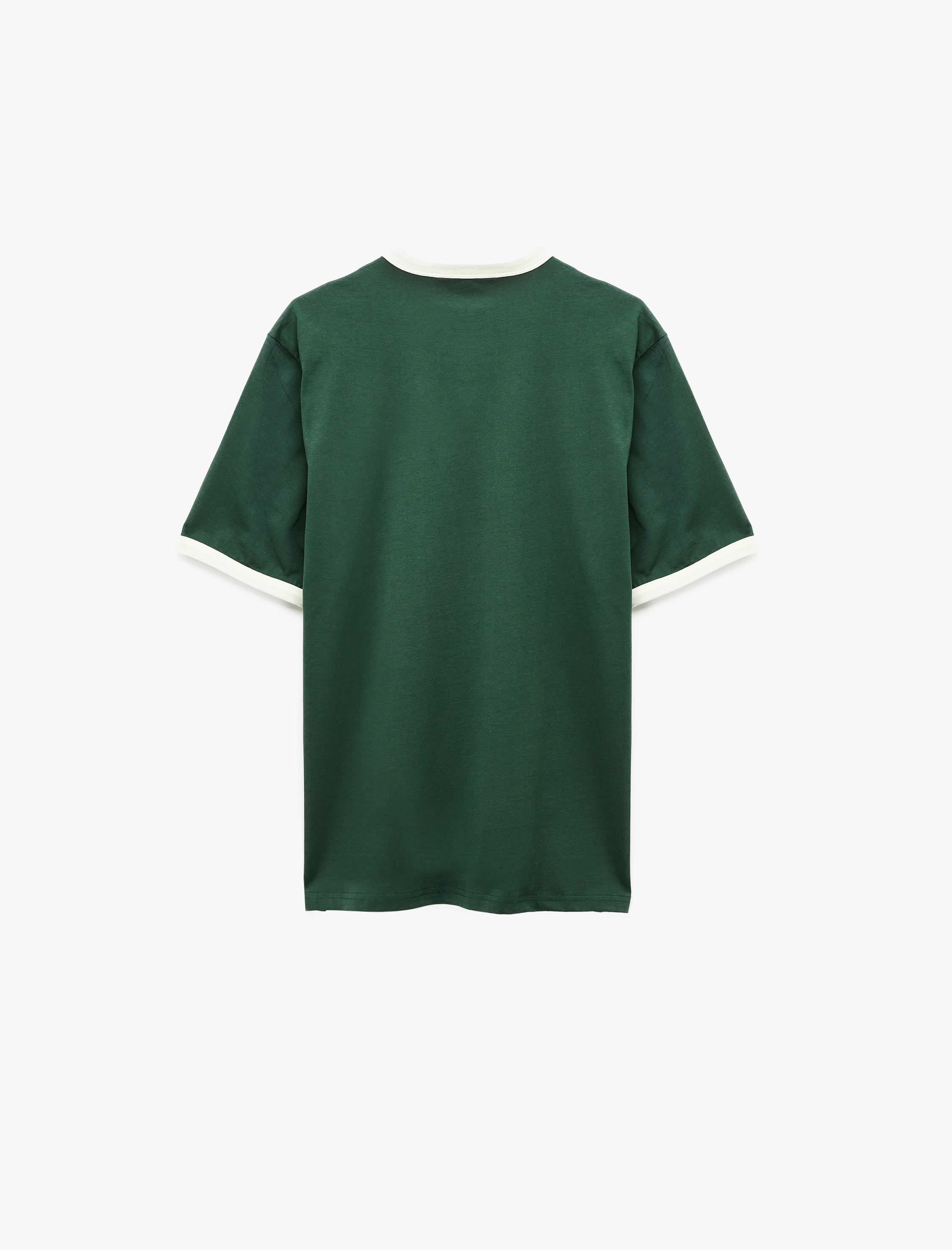   Regular Fit Kısa Kollu Biyeli Bisiklet Yaka Pamuklu Baskılı Tişört