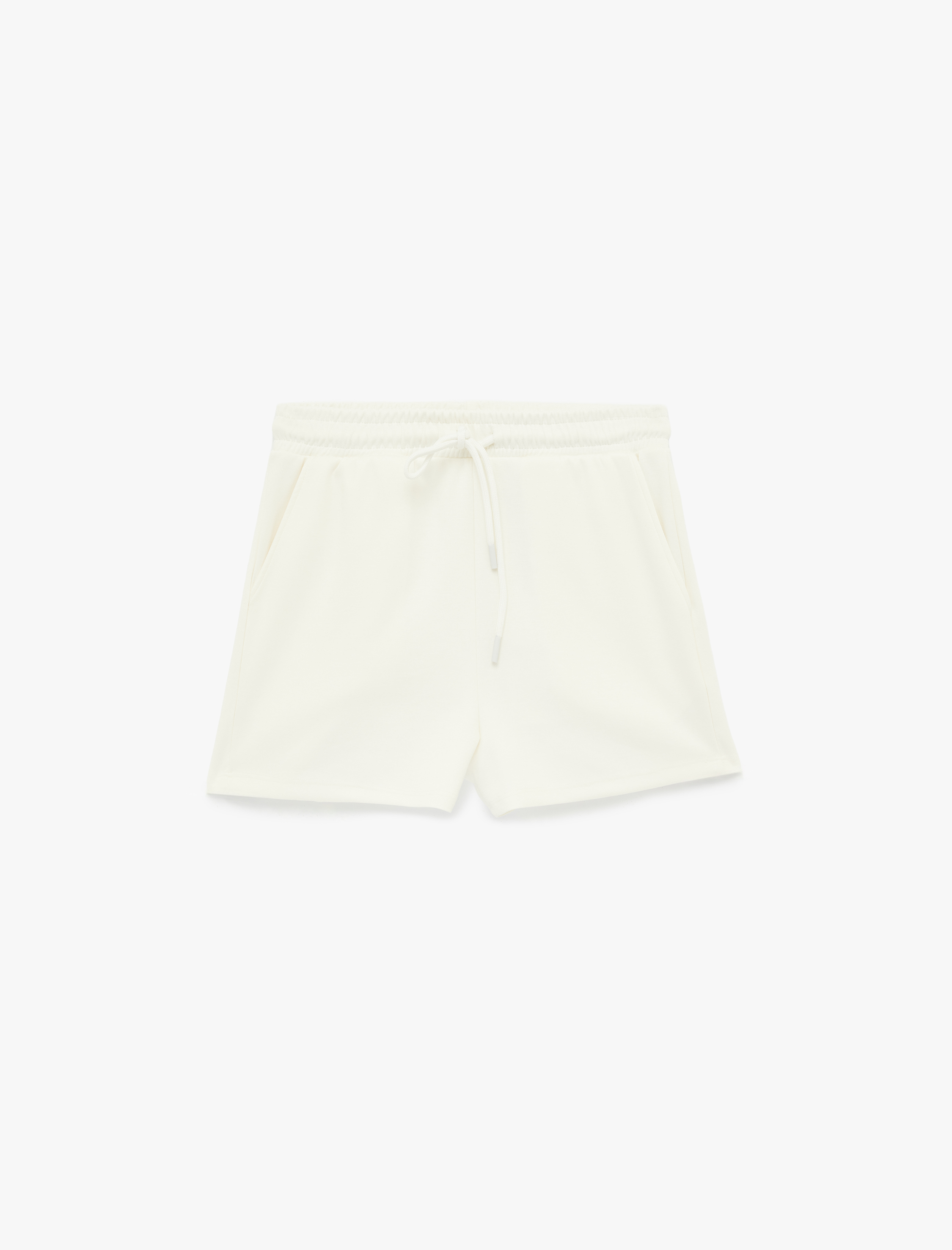   Rahat Kalıp Viskon Karışımlı Beli Bağcıklı Mini Spor Şort