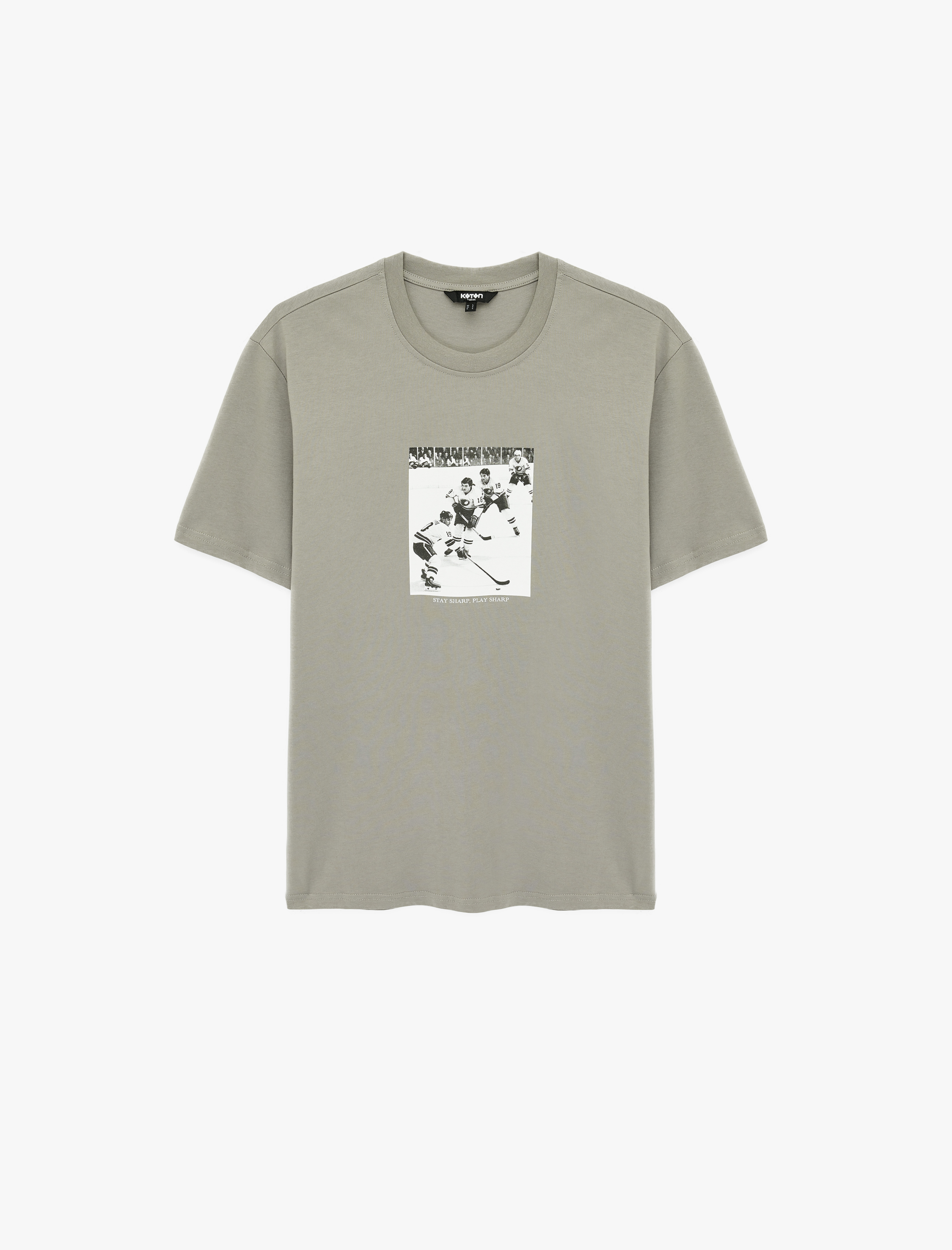   Regular Fit Kısa Kollu Bisiklet Yaka Pamuklu Baskılı Tişört