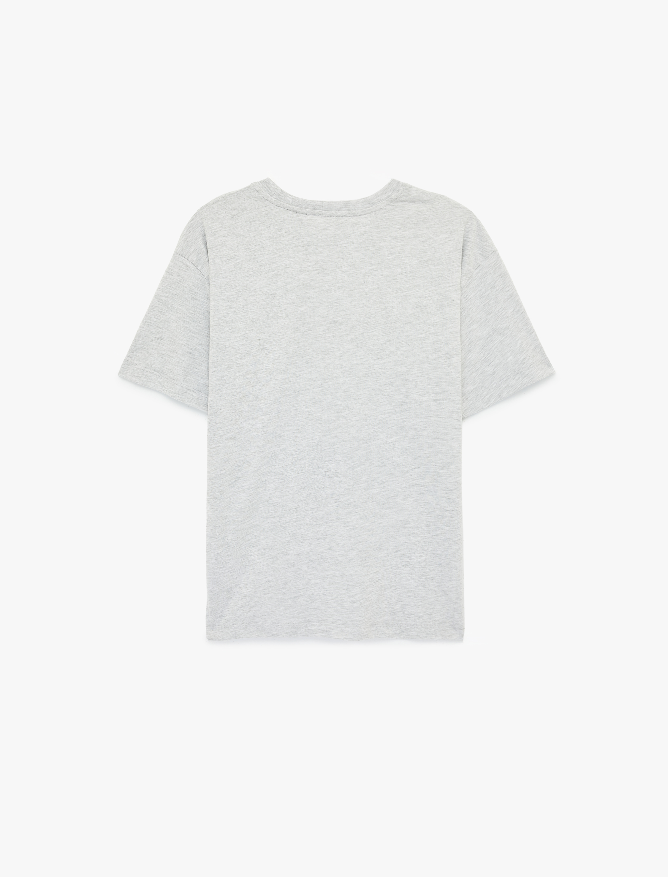   Kısa Kollu Bisiklet Yaka Zeytin Baskılı Tişört