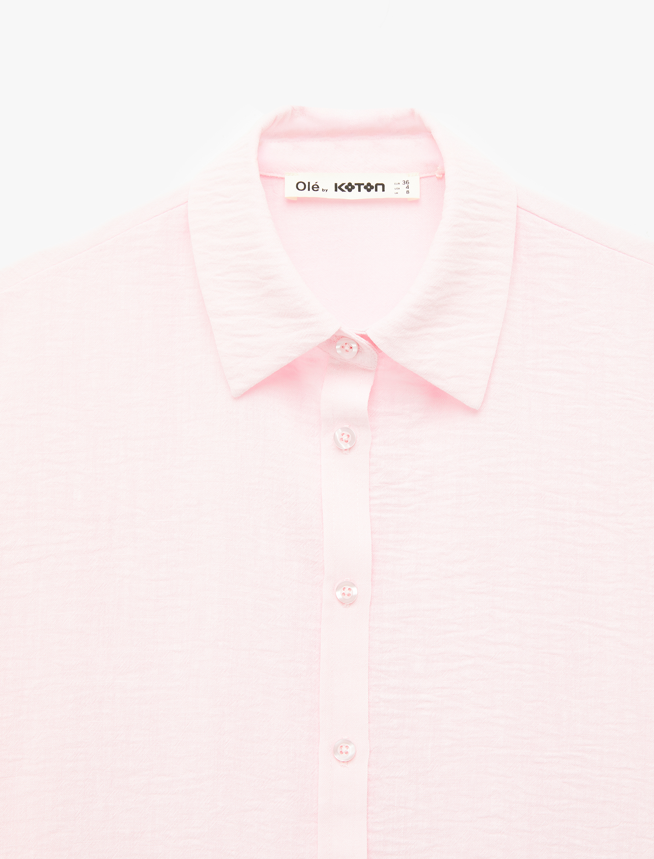   Uzun Kollu Klasik Yaka Düğmeli Oversize Gömlek