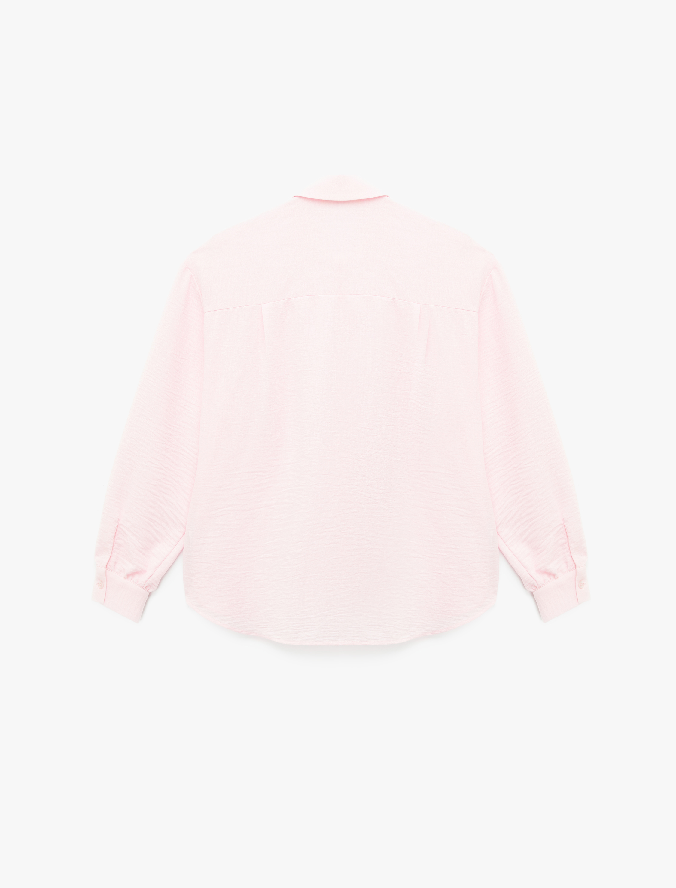   Uzun Kollu Klasik Yaka Düğmeli Oversize Gömlek