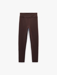 Yüksek Bel Dikiş Detaylı Slim Fit Spor Tayt