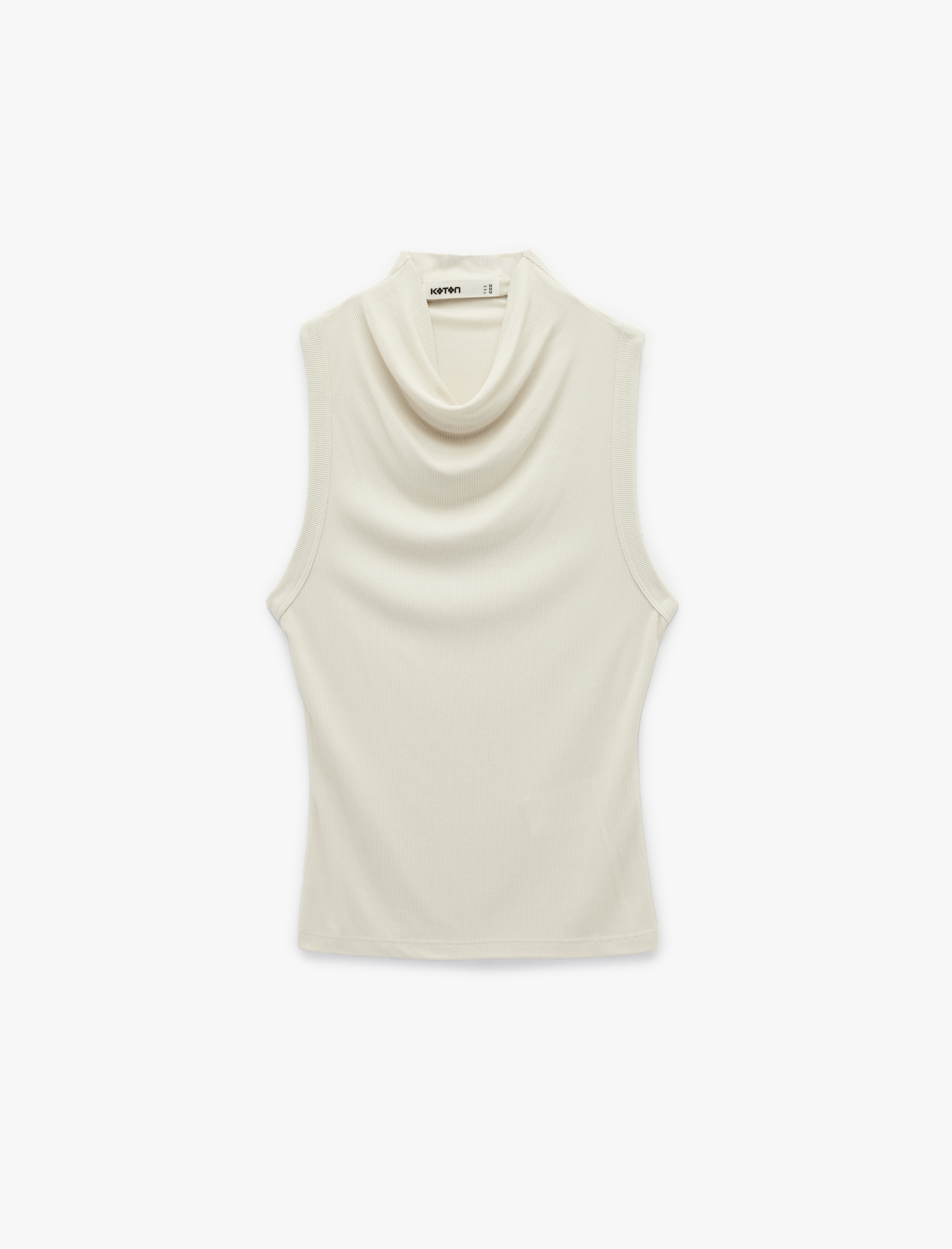   Modal Kumaş  Slim Fit Dik Hafif Degaje Yaka Kolsuz Bluz