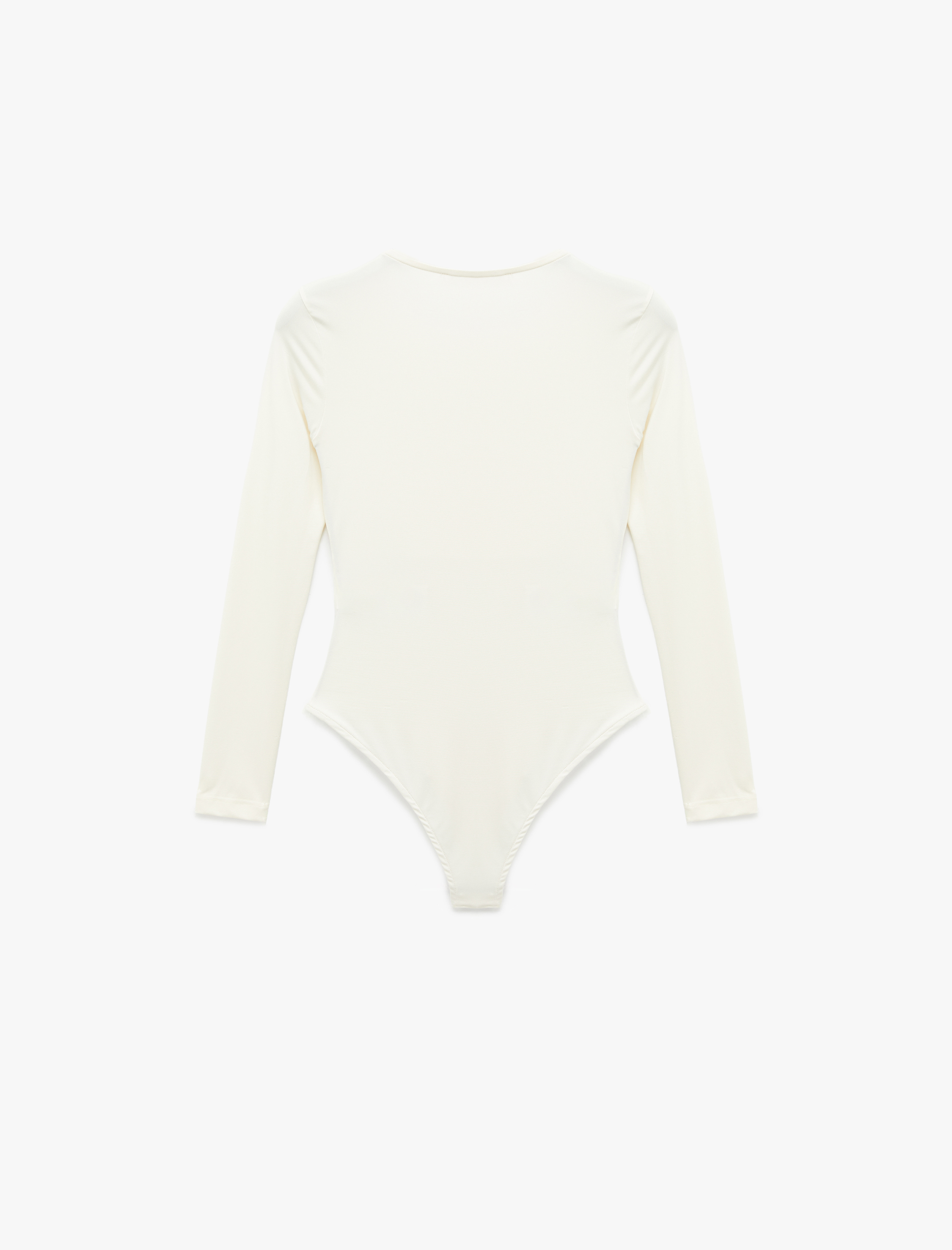   Uzun Kollu Bisiklet Yaka Slim Fit Bodysuit