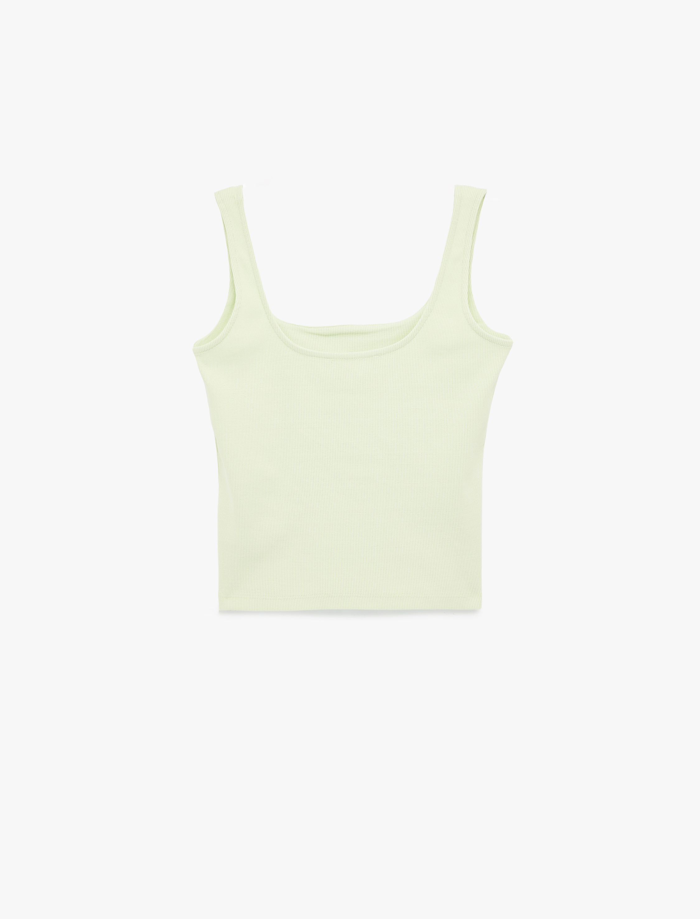   Pamuklu Kare Yaka Fiyonklu Kalın Askılı Bluz