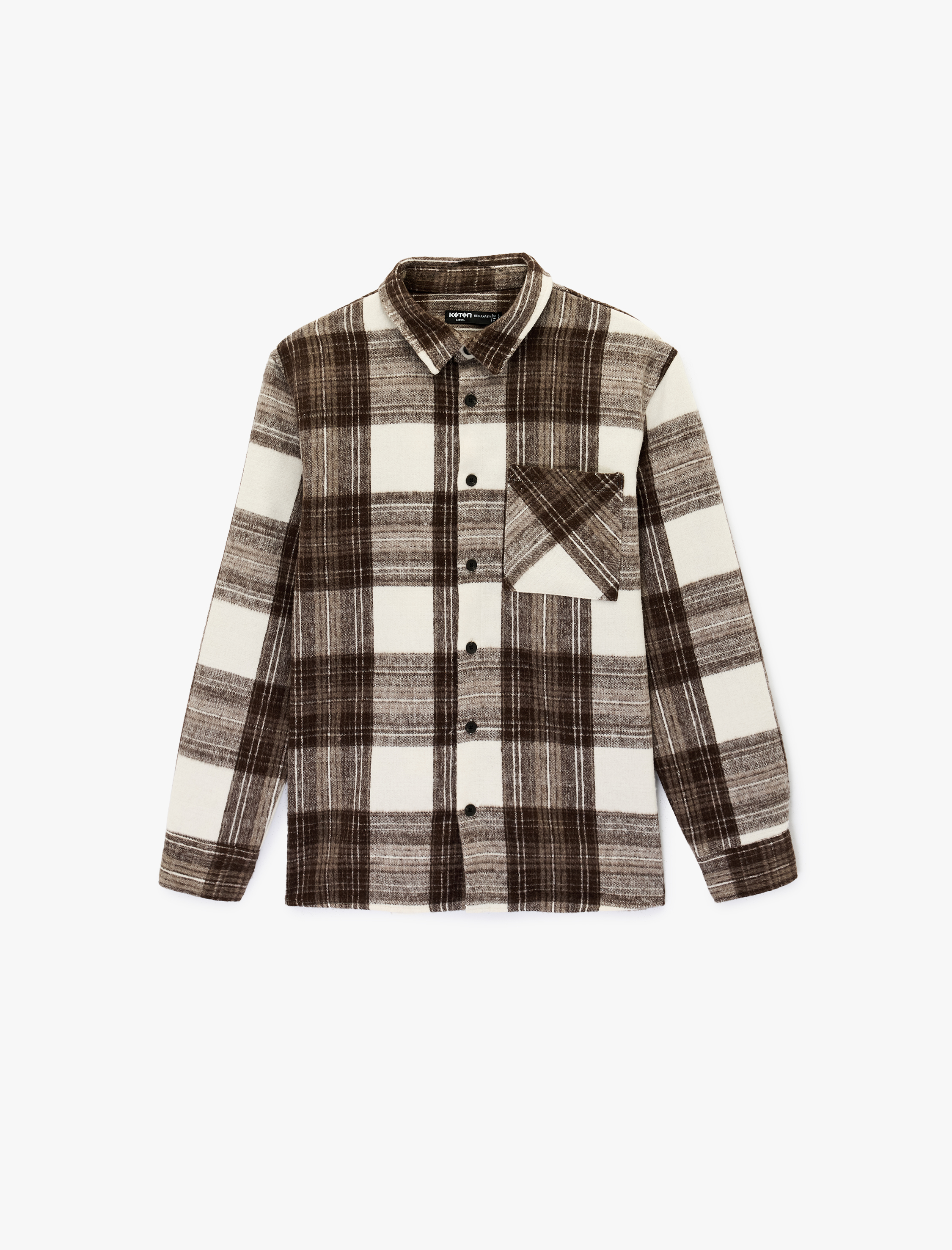   Regular Fit Cepli Klasik Yaka Uzun Kollu Oduncu Gömleği