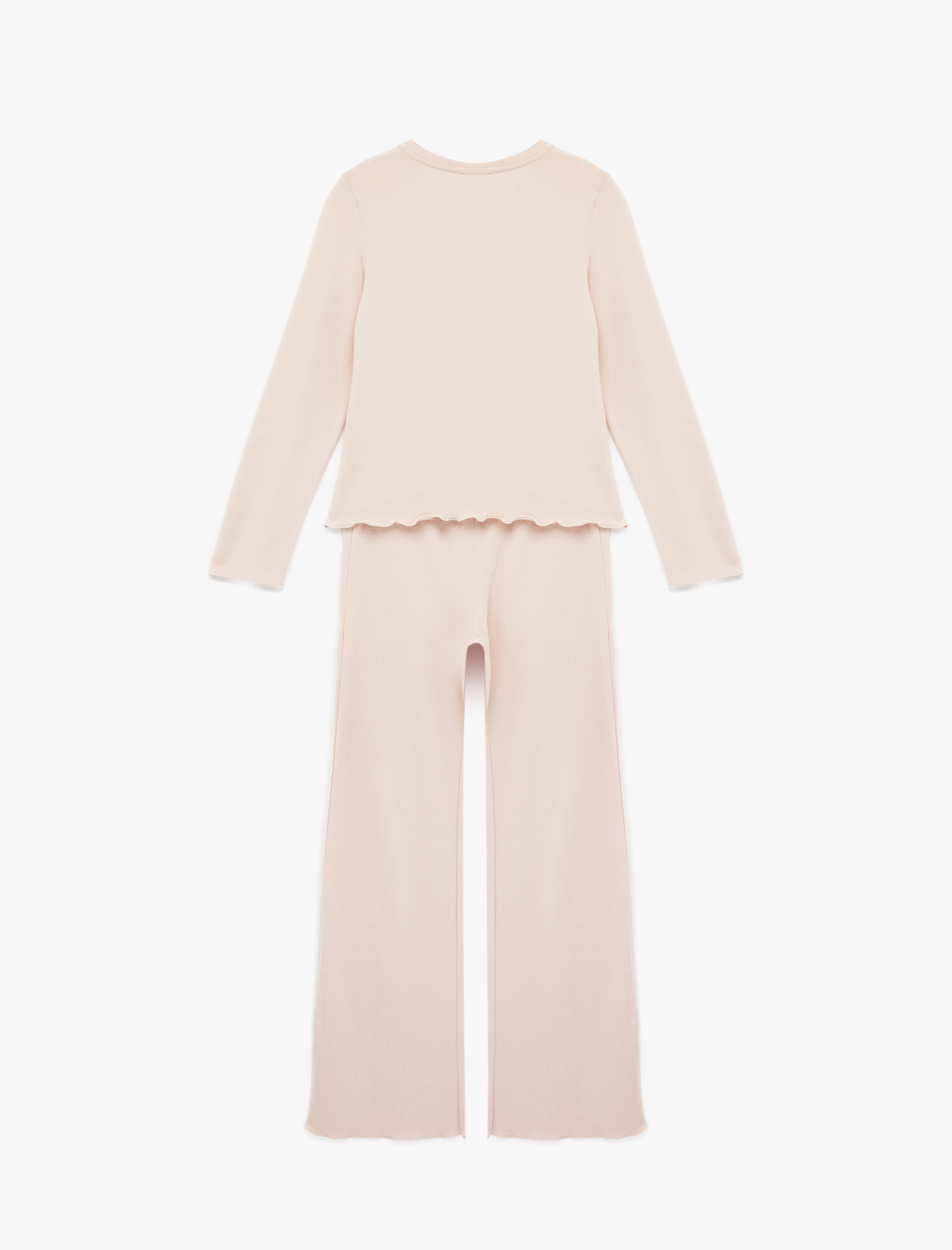   Uzun Kollu Viskon Karışımlı Örme Slim Fit Pijama Takımı - 2'li Set