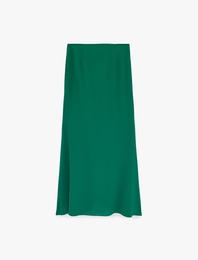 Balık Kesim Saten Uzun Etek