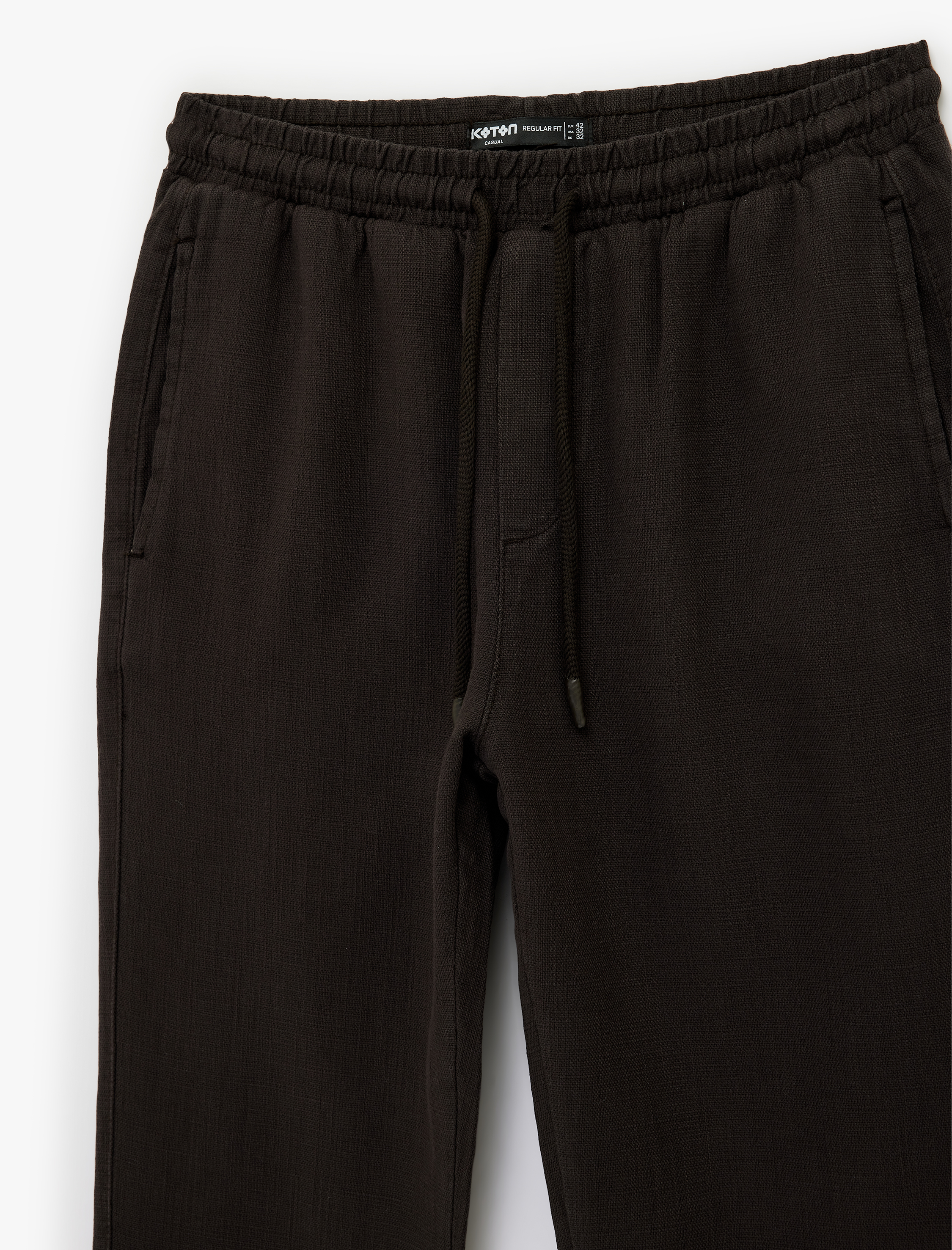   Regular Fit Pamuklu Cepli Beli Bağcıklı Pantolon