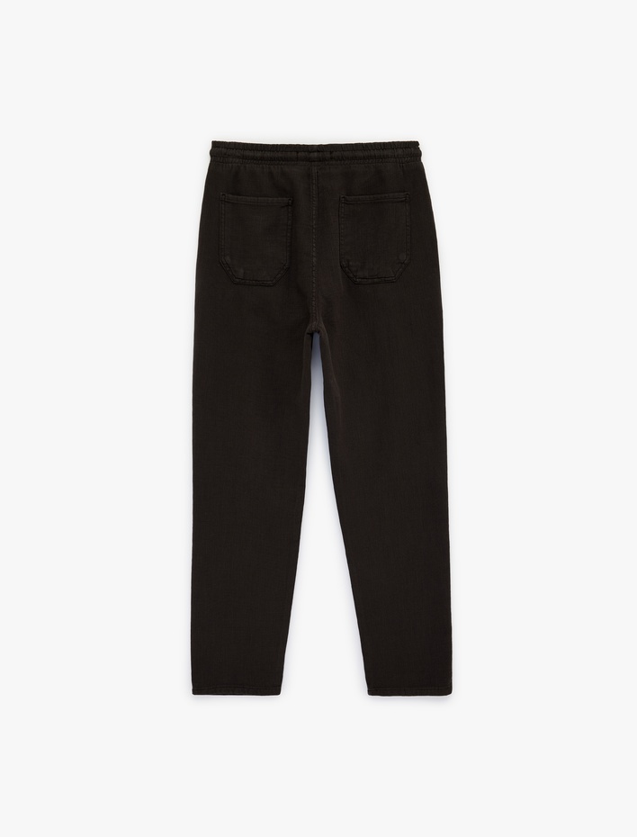  Regular Fit Pamuklu Cepli Beli Bağcıklı Pantolon