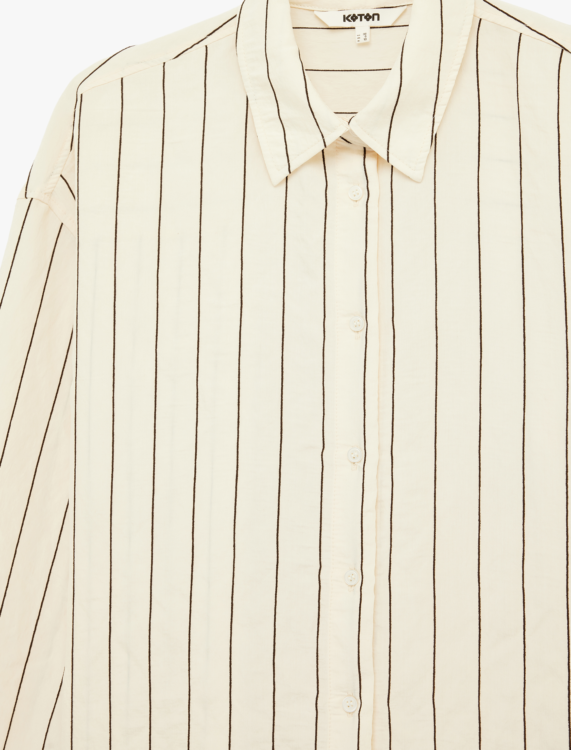   Modal Kumaş Uzun Kollu Düğmeli Çizgili Gömlek