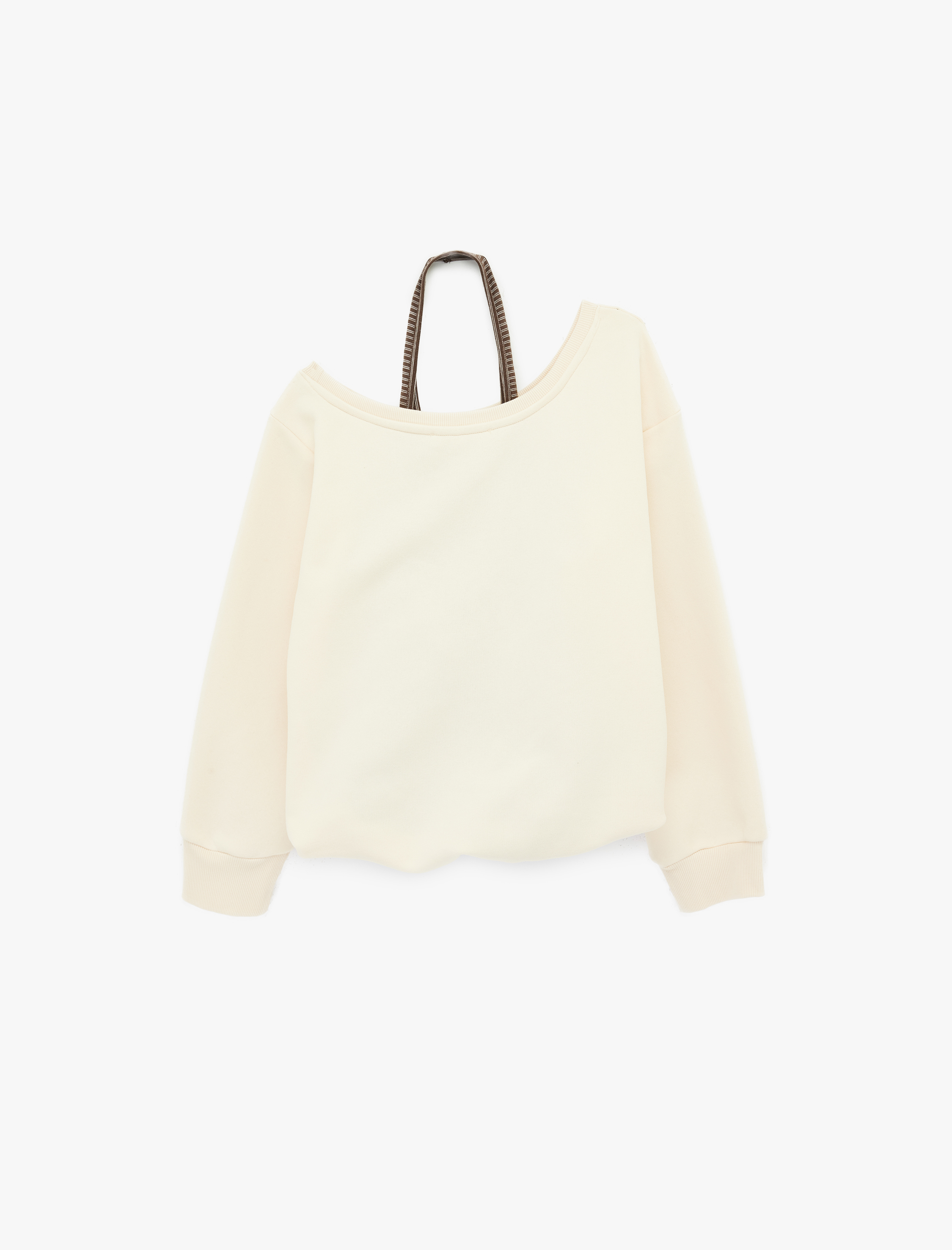   Üç İplik Şardonlu Uzun Kollu Baskılı Halter Yaka Sweatshirt