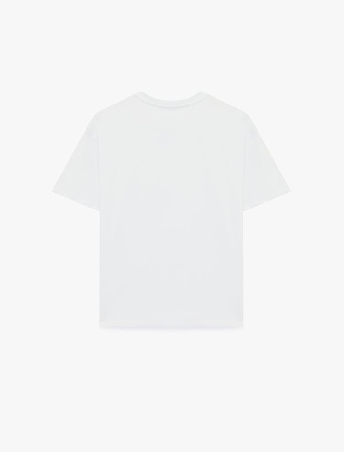  Ayıcık Baskılı Kısa Kollu Baskılı Pamuklu Oversize Tişört