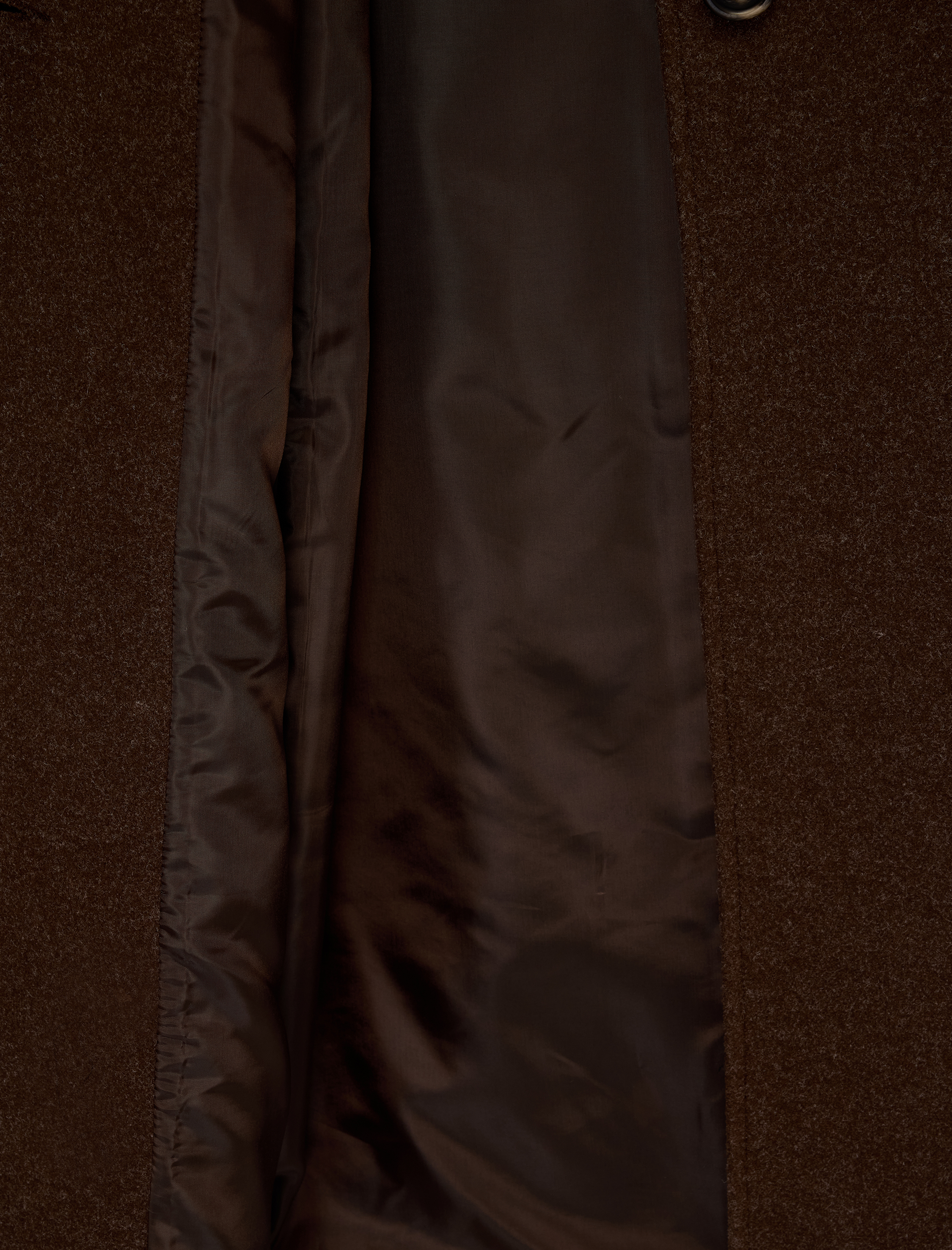   Uzun Kollu Düğmeli Cepli Uzun Kaşe Oversize Kaban