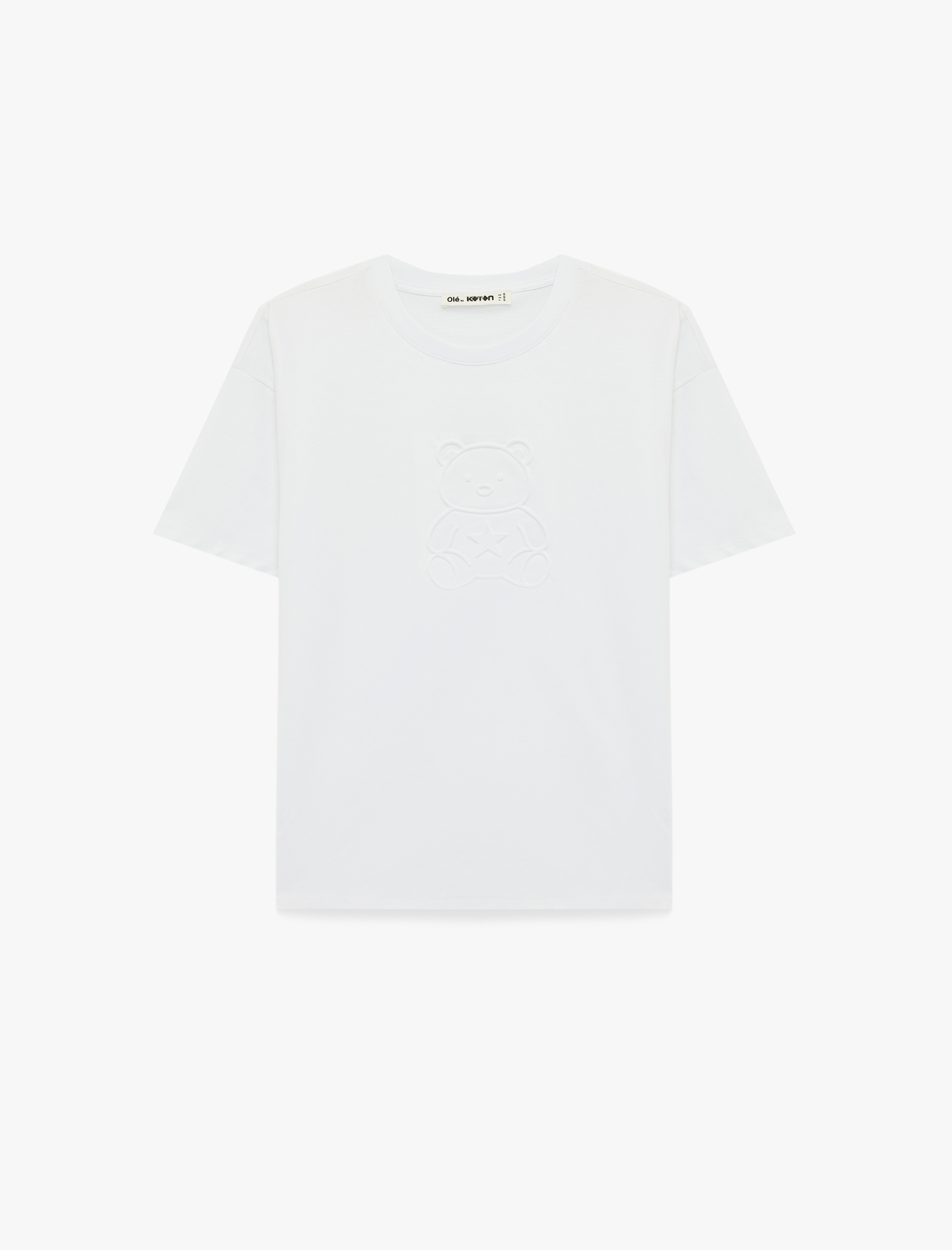   Ayıcık Baskılı Kısa Kollu Baskılı Pamuklu Oversize Tişört