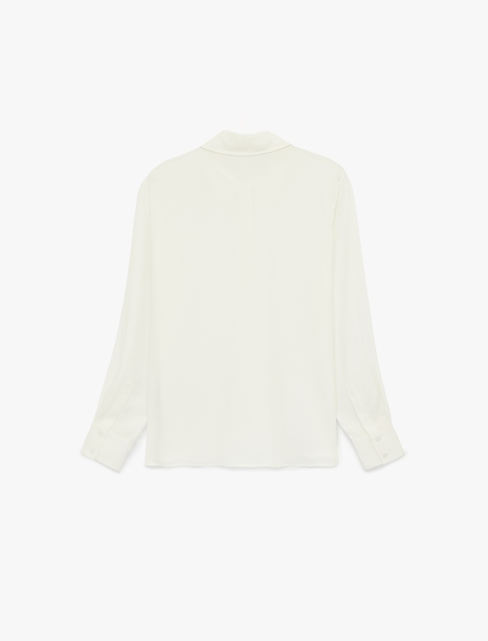  Regular Fit Düğmeli Viskon Karışımlı Klasik Yaka Uzun Kollu Gömlek