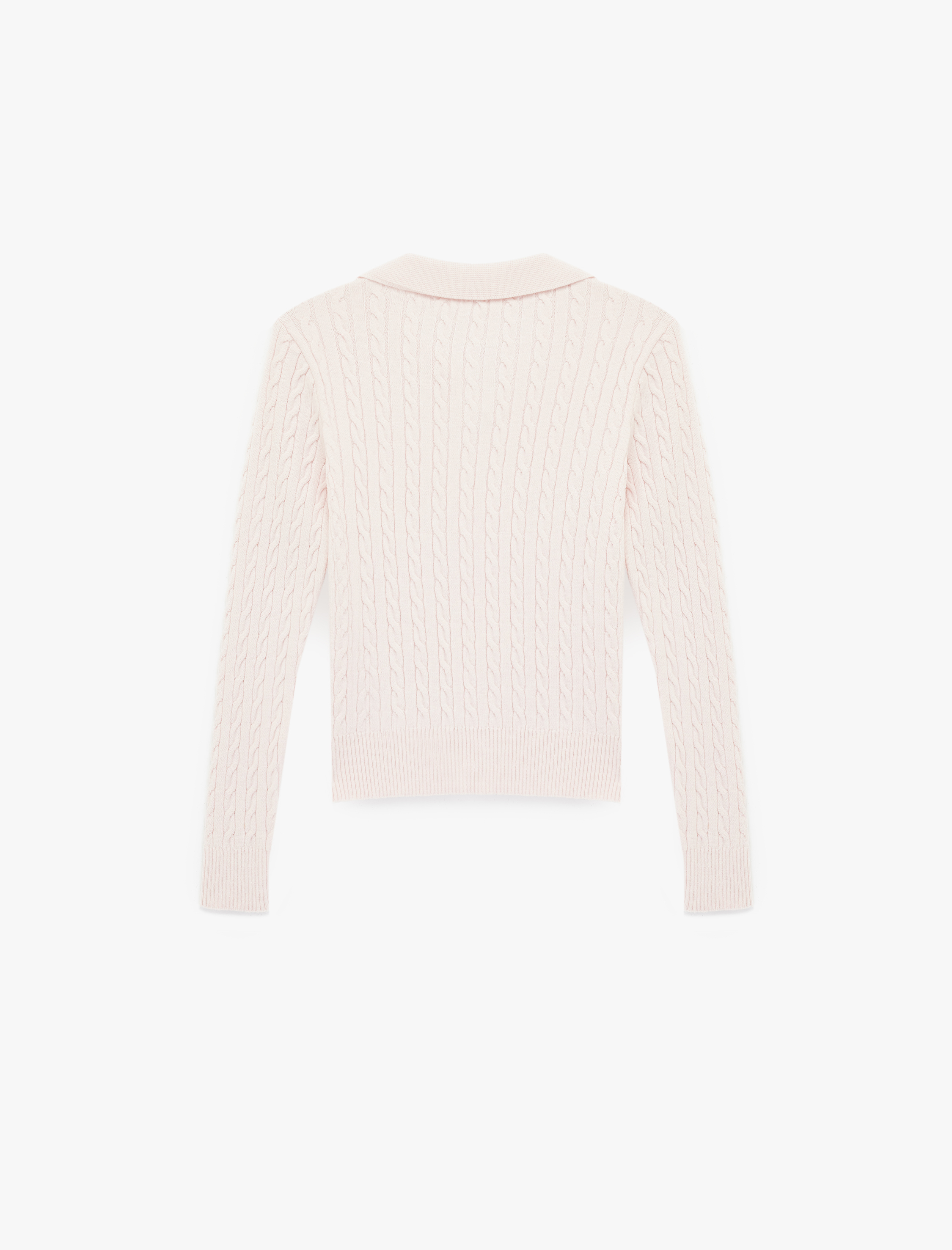   Uzun Kollu Polo Yaka Saç Örgü Kazak