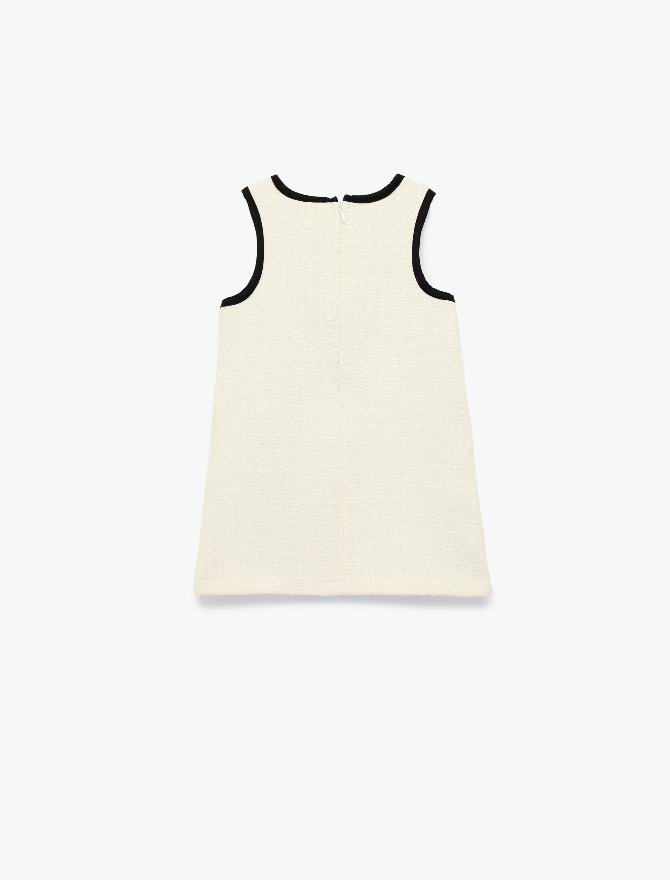  Kız Bebek Kolsuz Bisiklet Yaka Fiyonk Detaylı Tüvit Jile Elbise