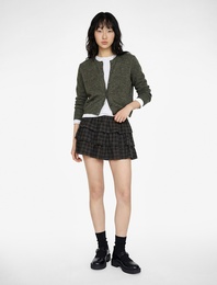 Bisiklet Yaka Düğme Detaylı Basic Triko Hırka