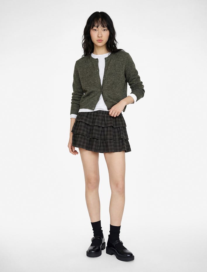  Bisiklet Yaka Düğme Detaylı Basic Triko Hırka