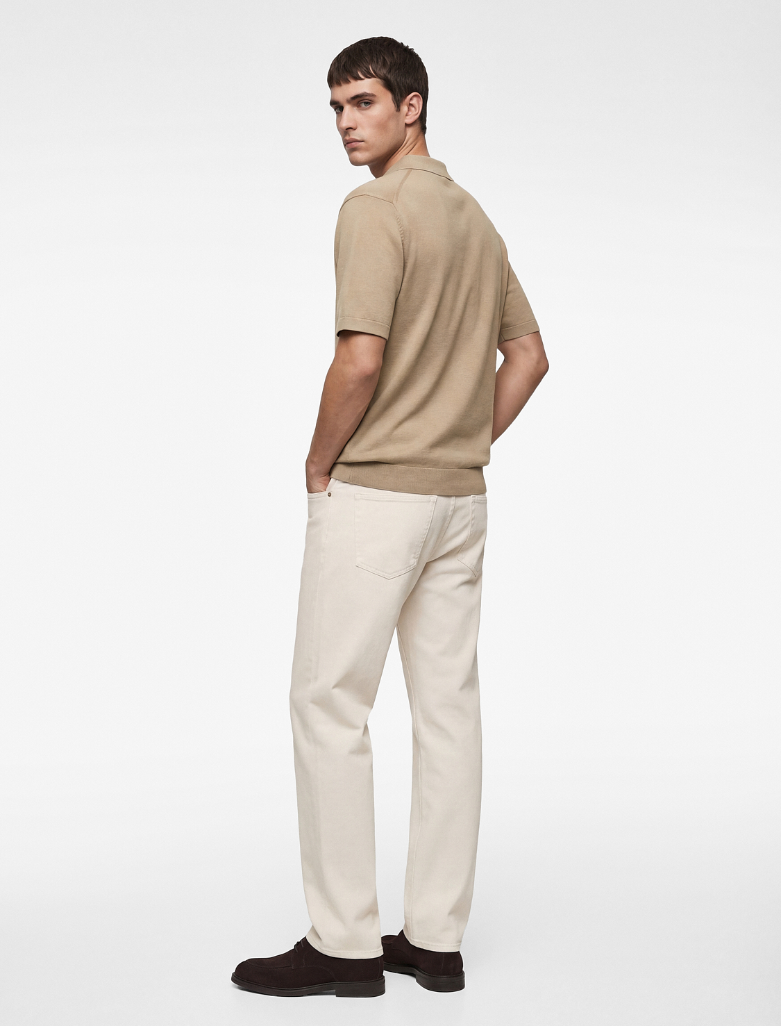   Regular Fit Kol Detaylı Düğmeli Polo Yaka Kısa Kollu Triko Tişört