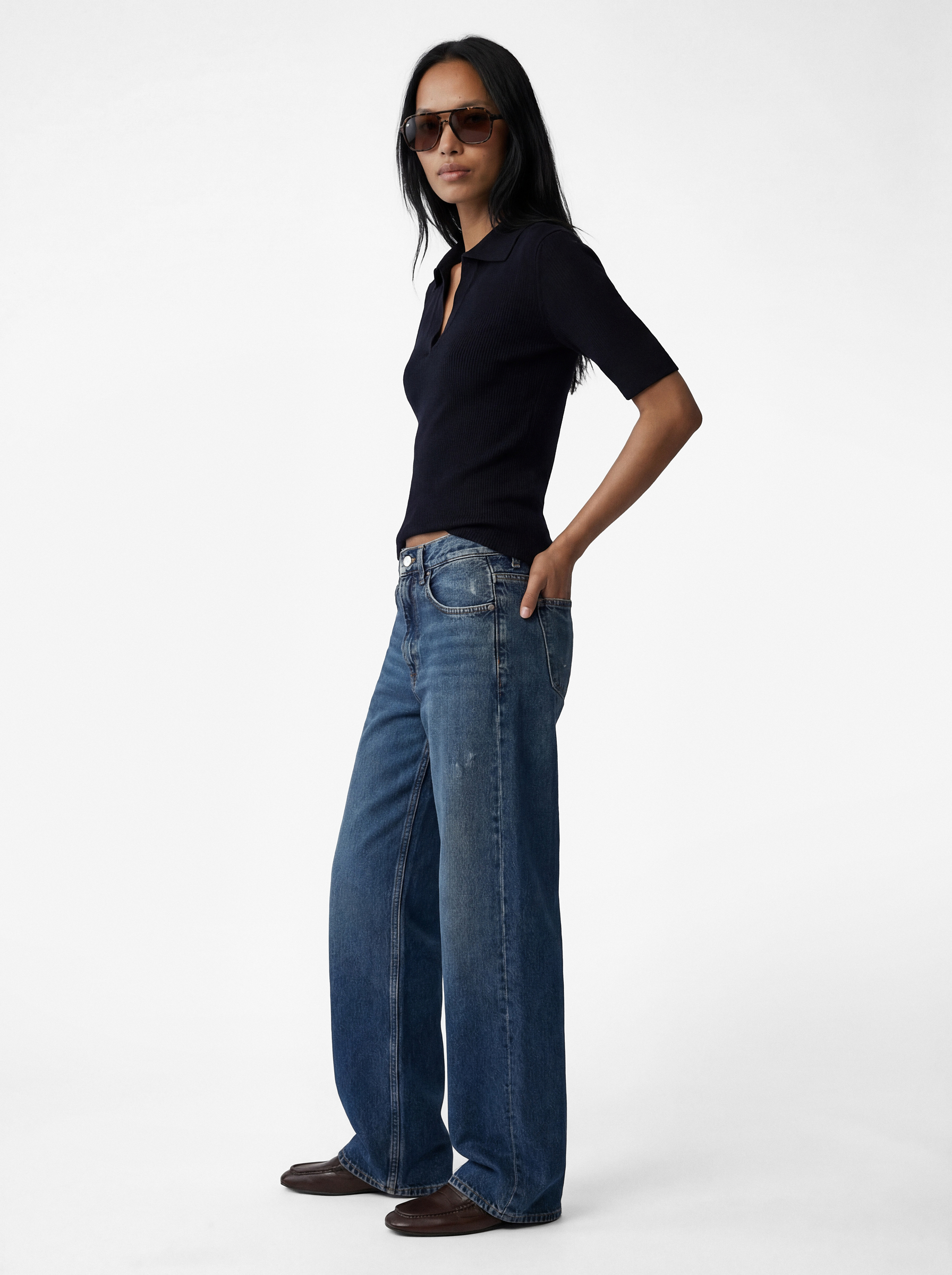   Slim Fit Kısa Kollu Polo Yaka Triko Kazak