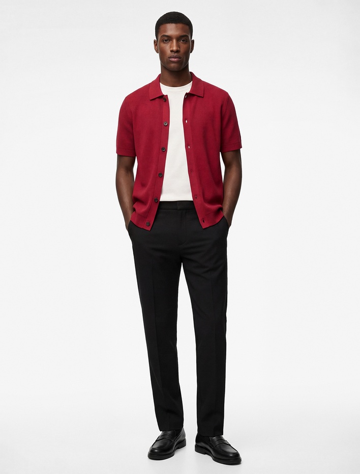  Slim Fit Normal Bel Cepli Kumaş Pantolon