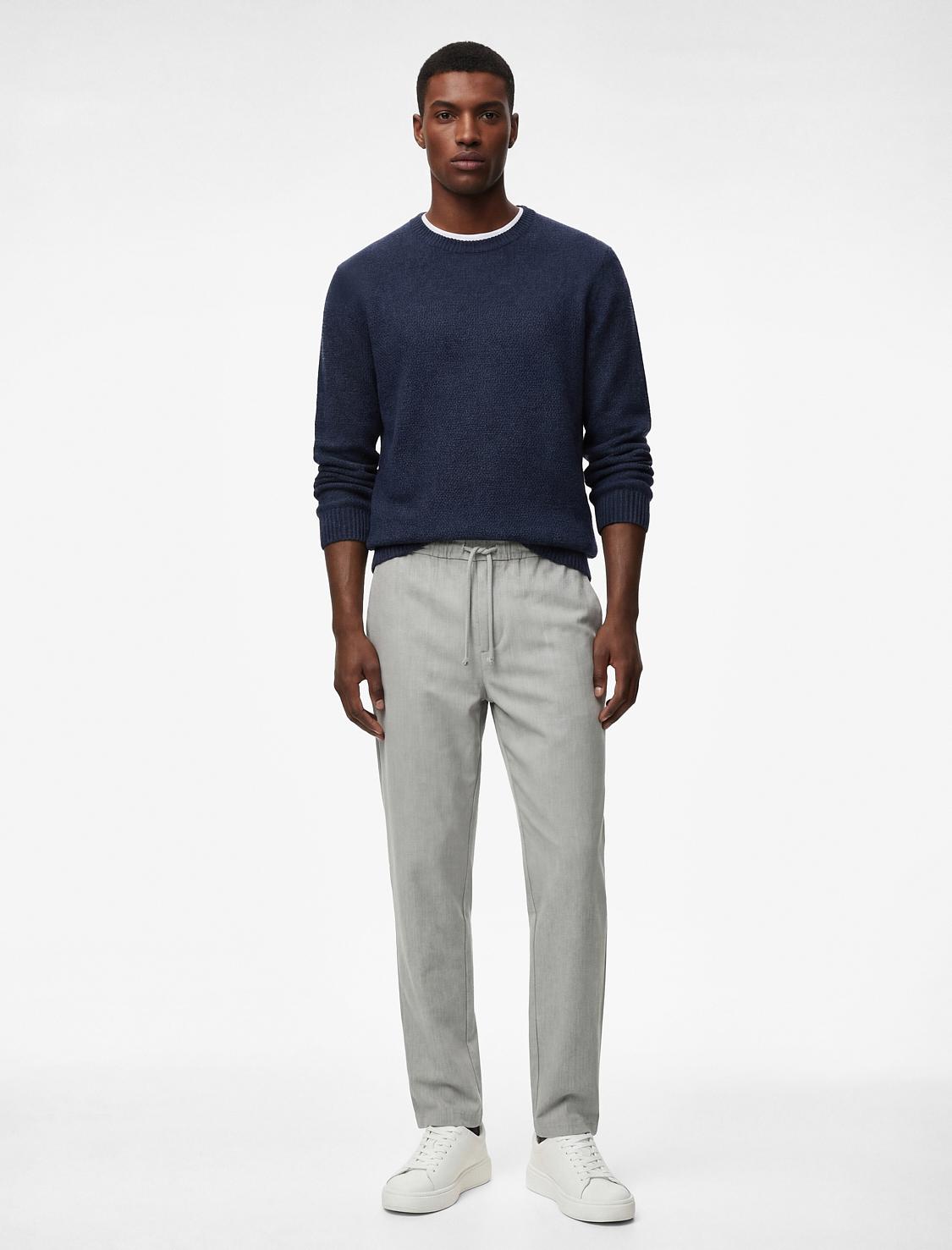   Regular Fit Cepli Beli Bağcıklı Kumaş Pantolon