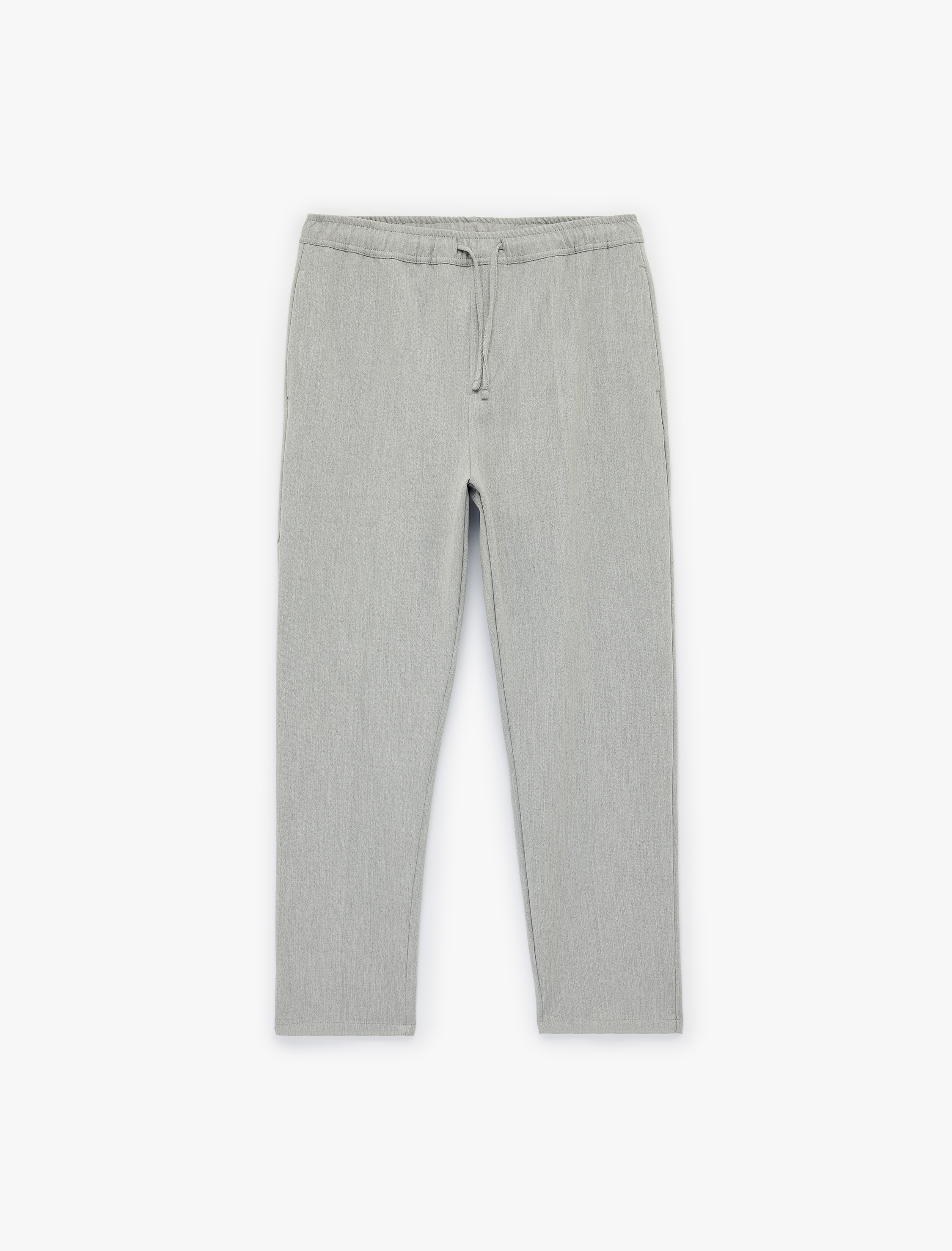   Regular Fit Cepli Beli Bağcıklı Kumaş Pantolon