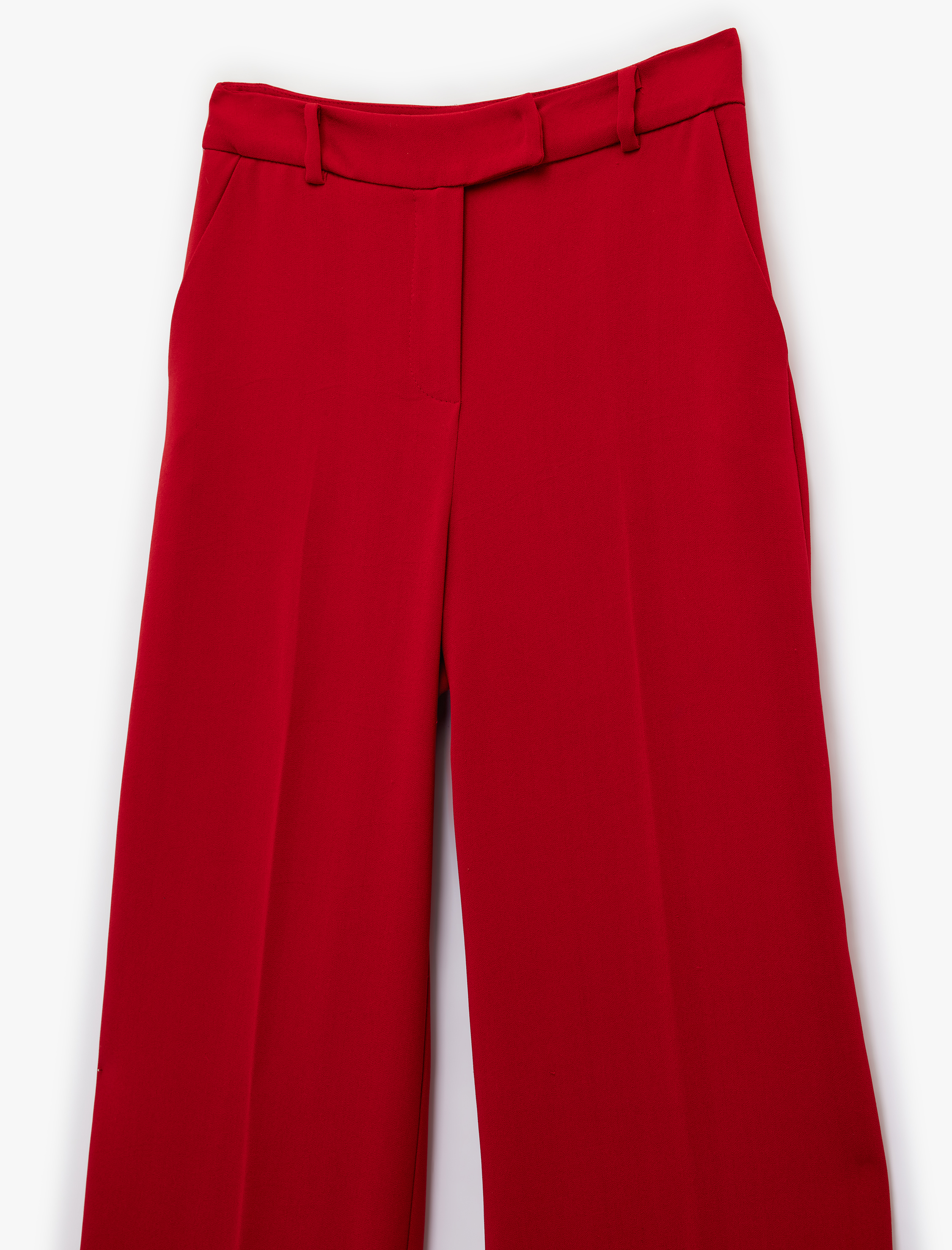   Yüksek Bel Cep Detaylı Geniş Paça Pantolon