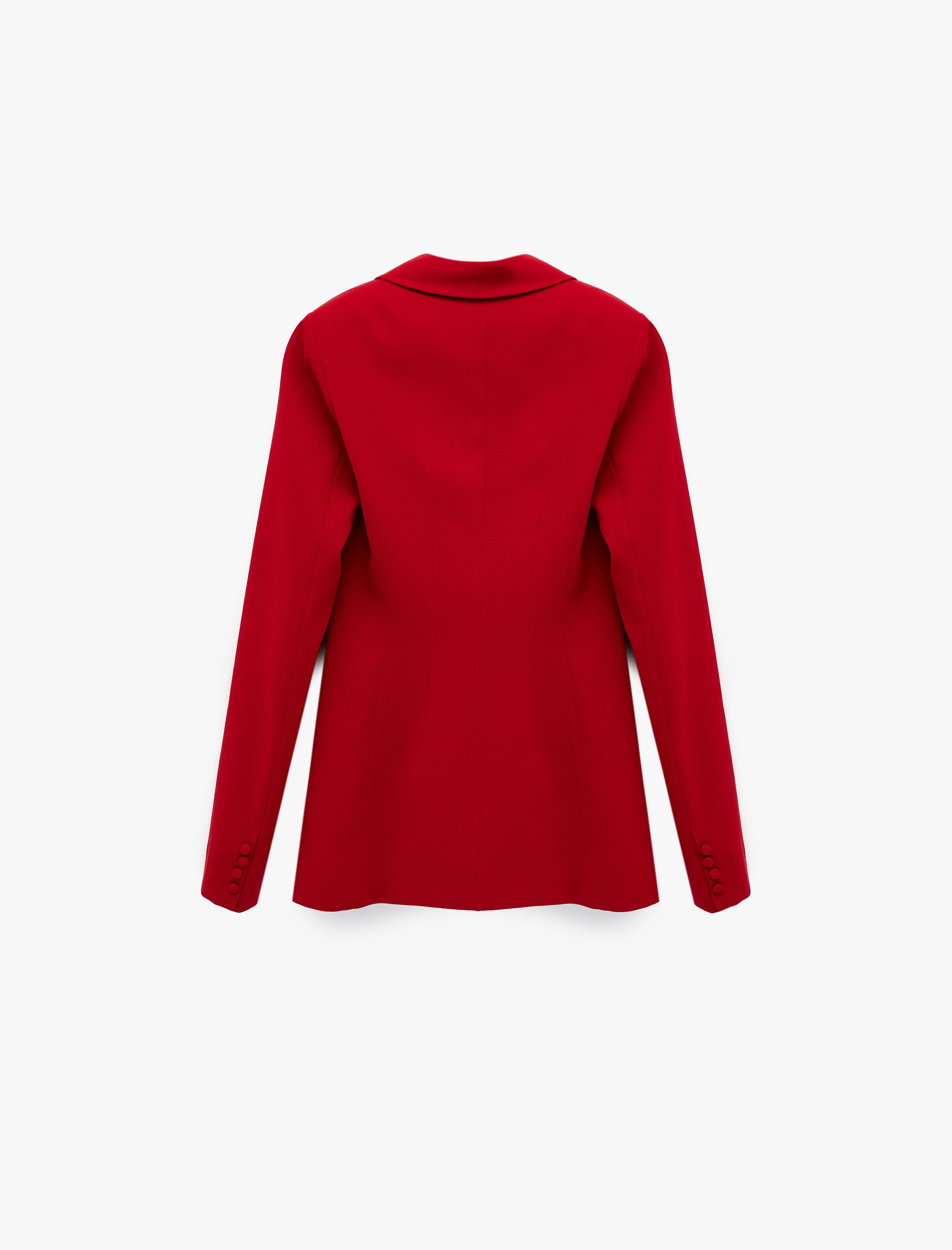   Krep Kumaş Uzun Kollu Cepli Şal Yaka Detaylı Blazer Ceket