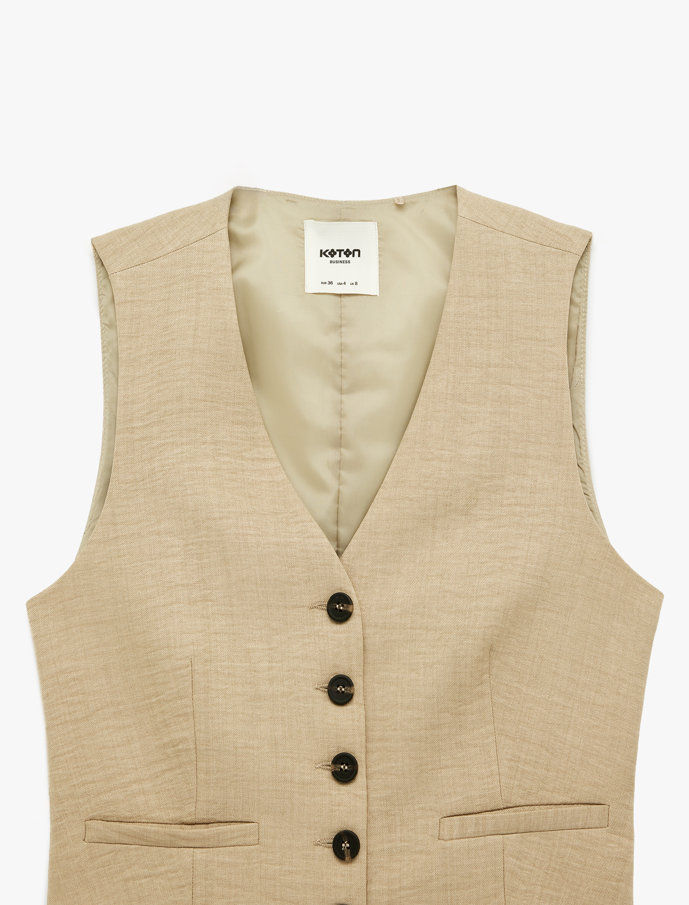   Regular Fit Cepli V Yaka Blazer Yelek